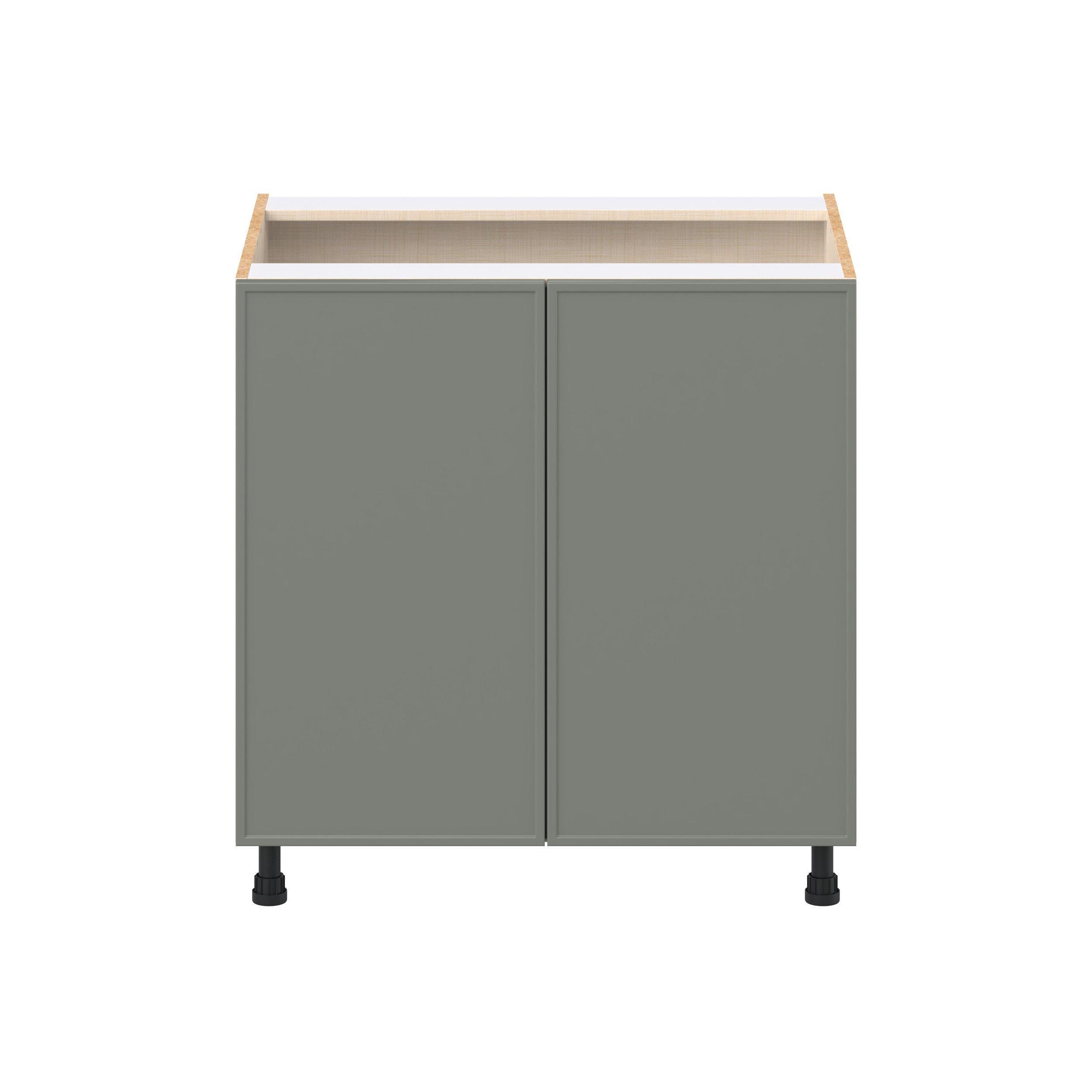 Linden 33 in. Painted Moss Green Door Base Cabinet