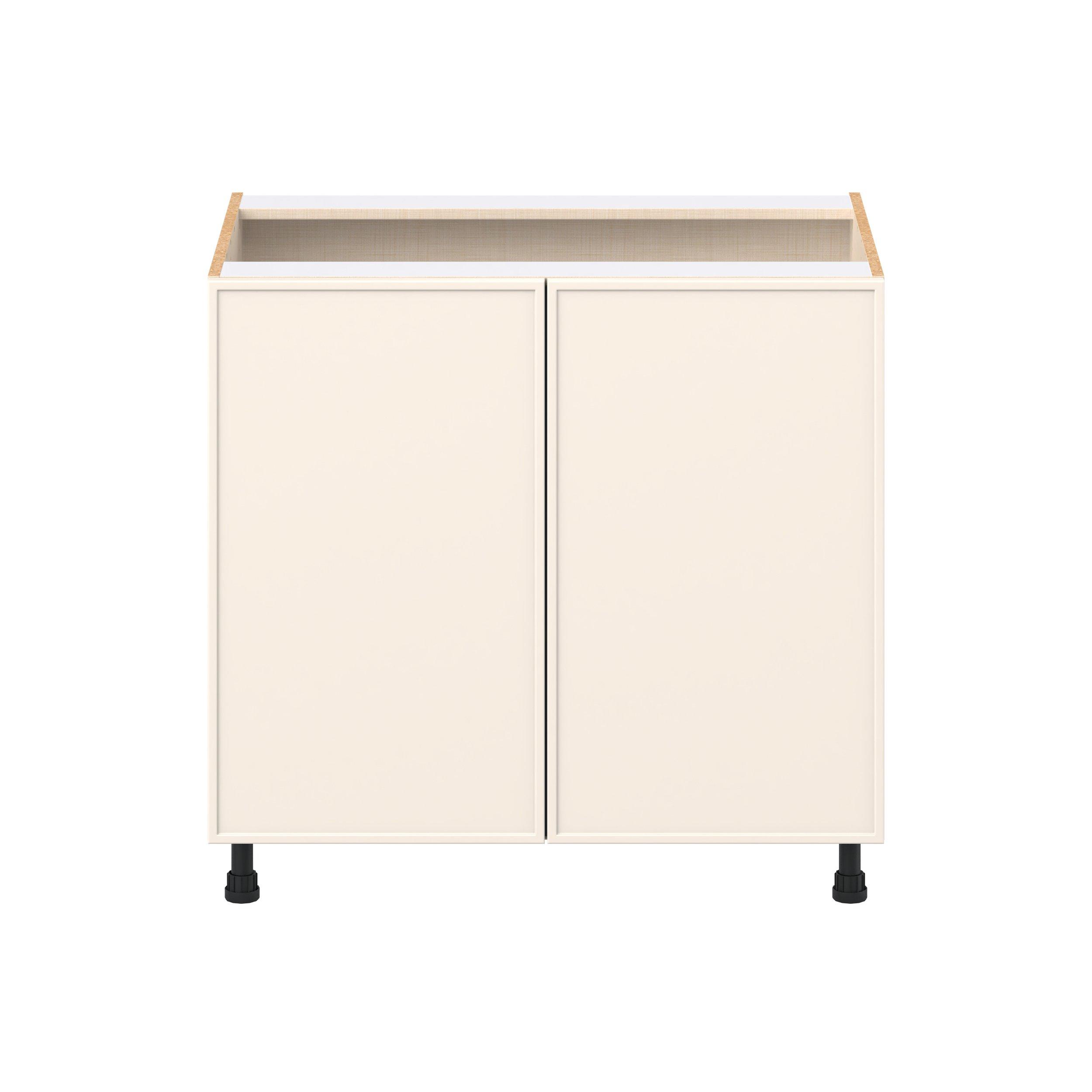 Linden 36 in. Painted Washed Linen Shallow Base Cabinet