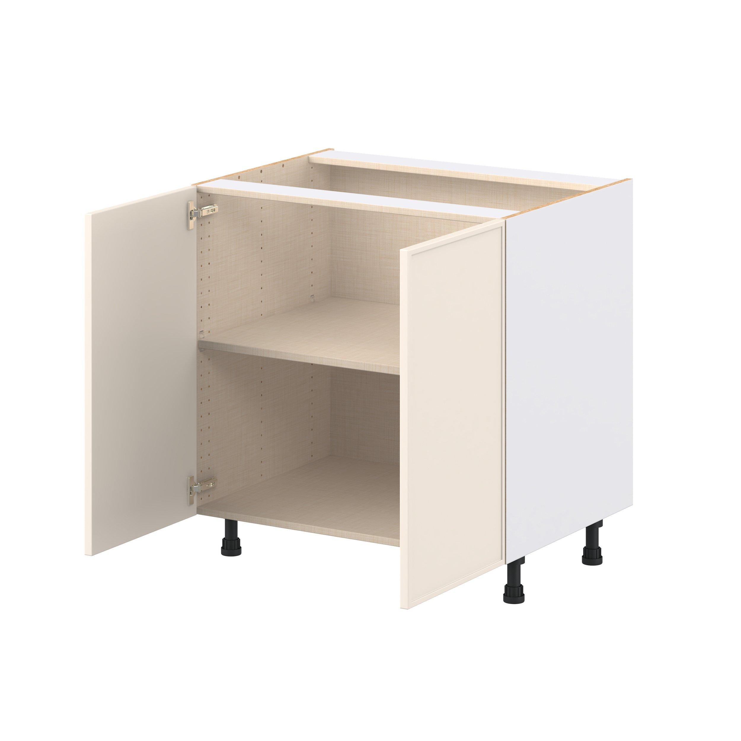 Linden 33 in. Painted Washed Linen Door Base Cabinet