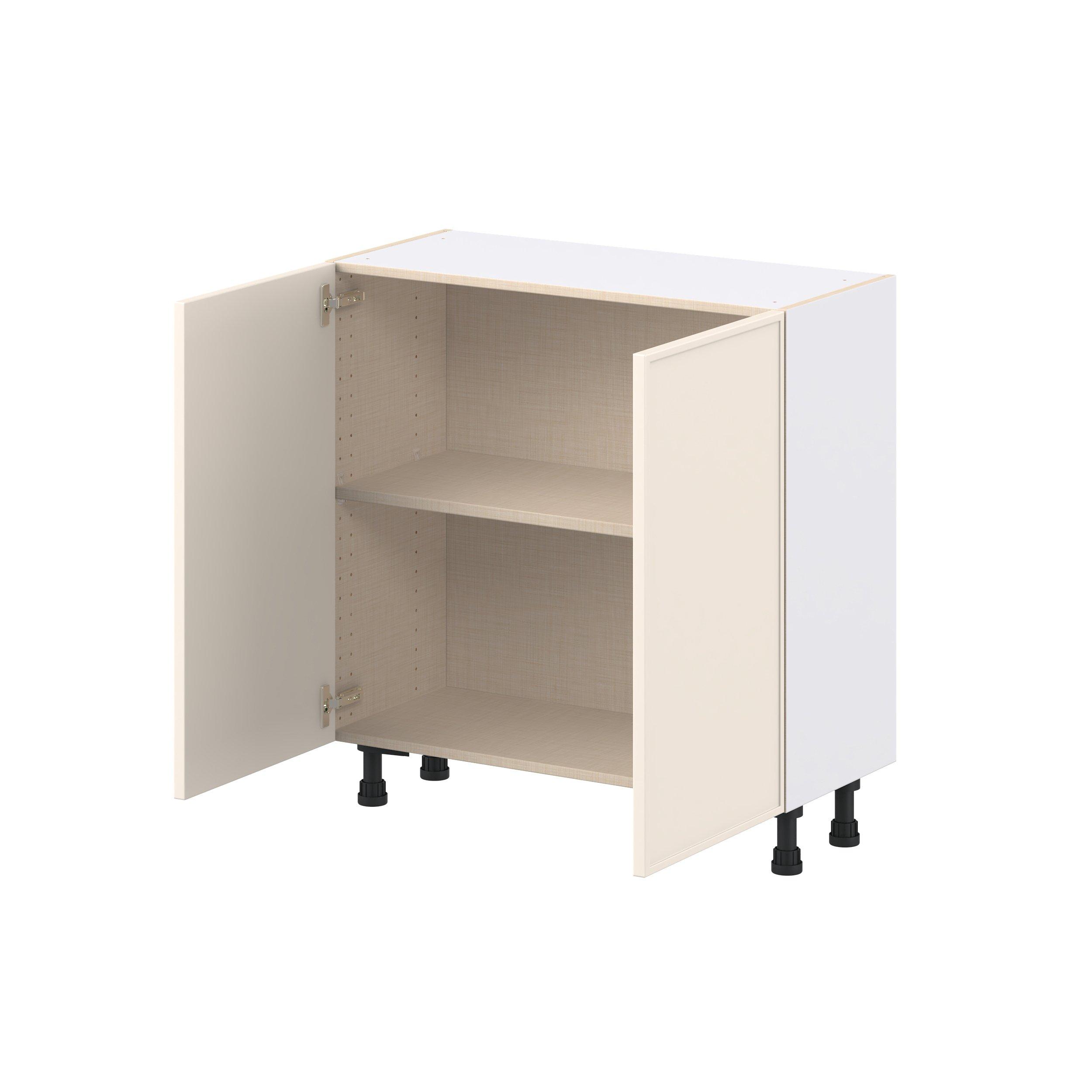 Linden 33 in. Painted Washed Linen Shallow Base Cabinet