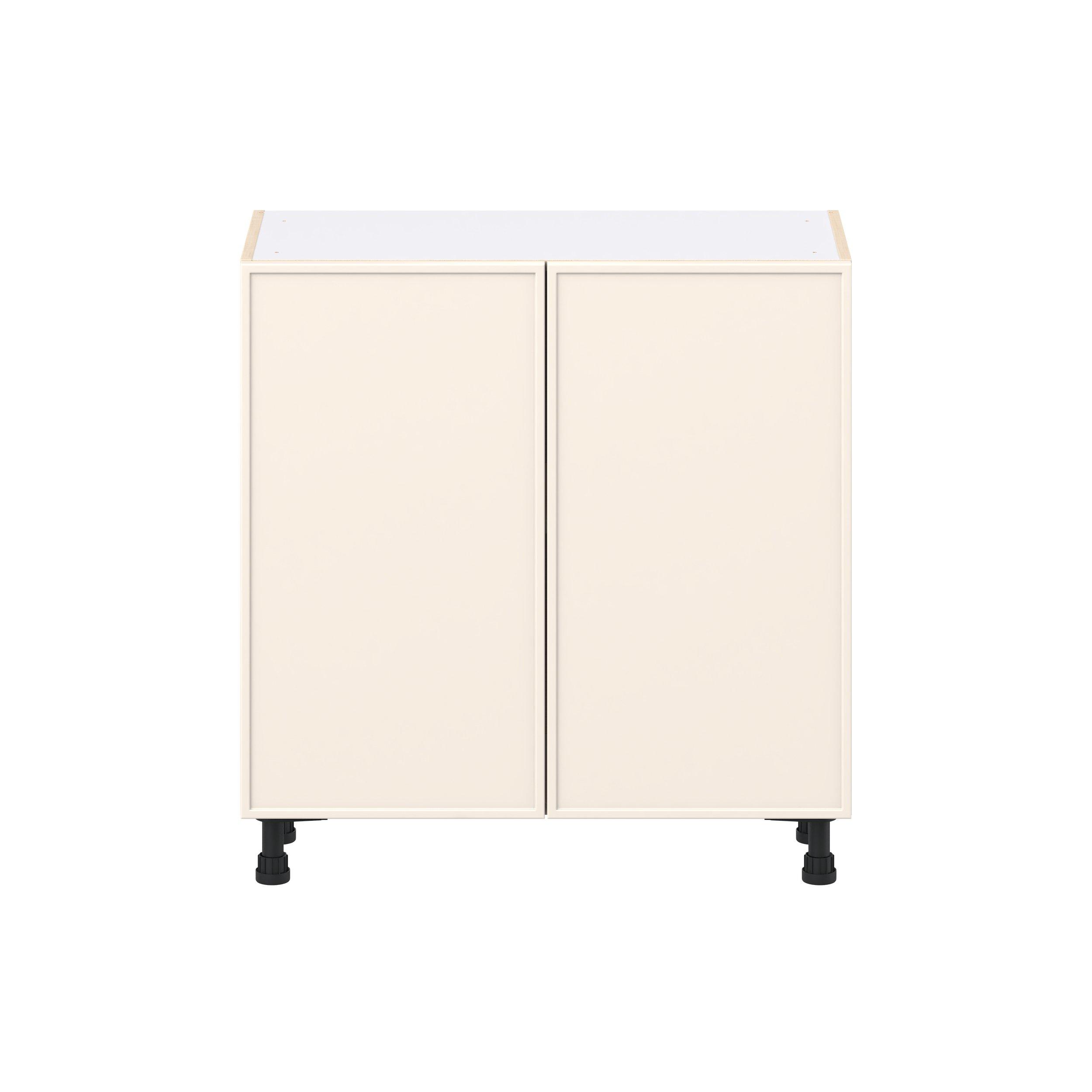 Linden 33 in. Painted Washed Linen Shallow Base Cabinet