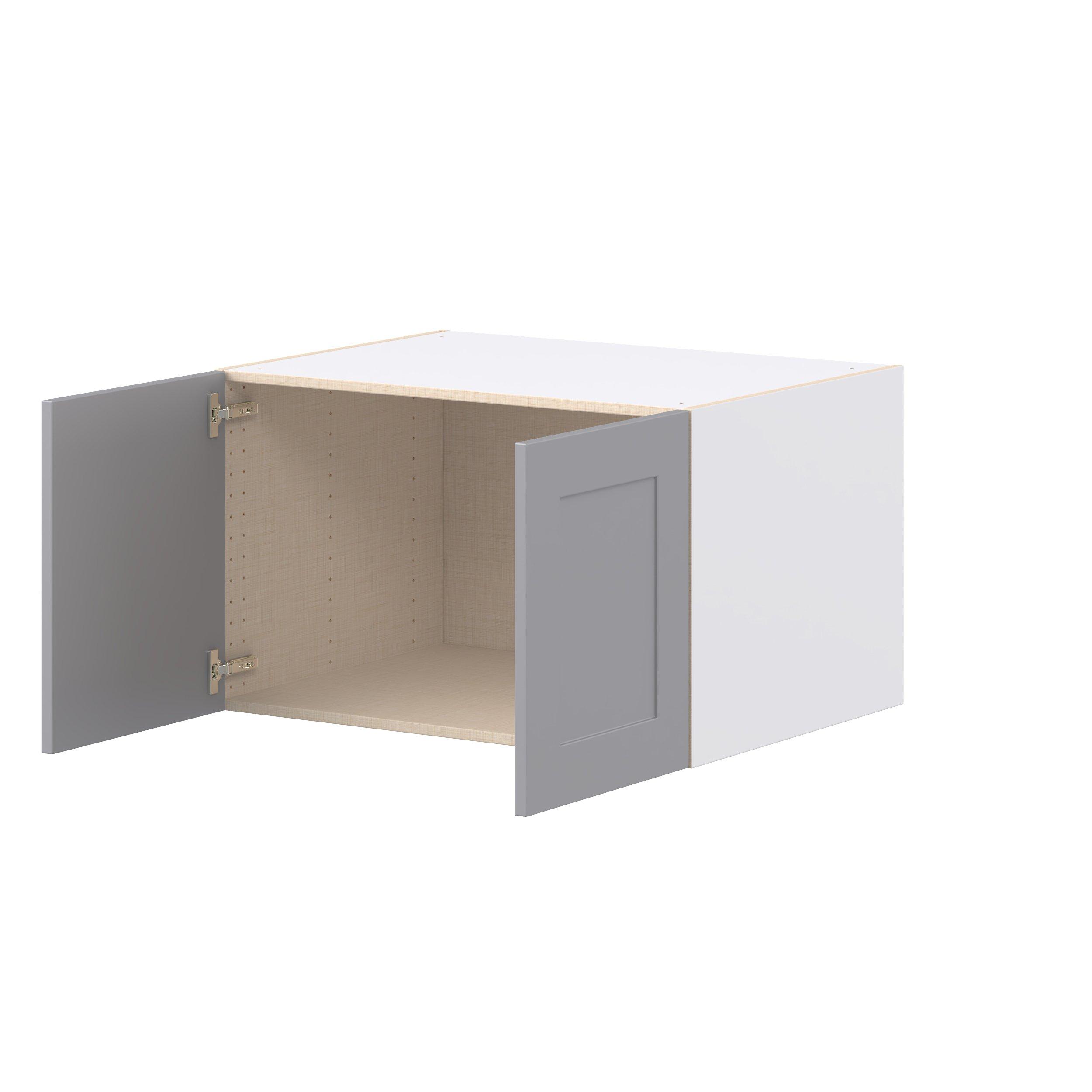 Candler 33 in. Painted Slate Gray Bridge Wall Cabinet