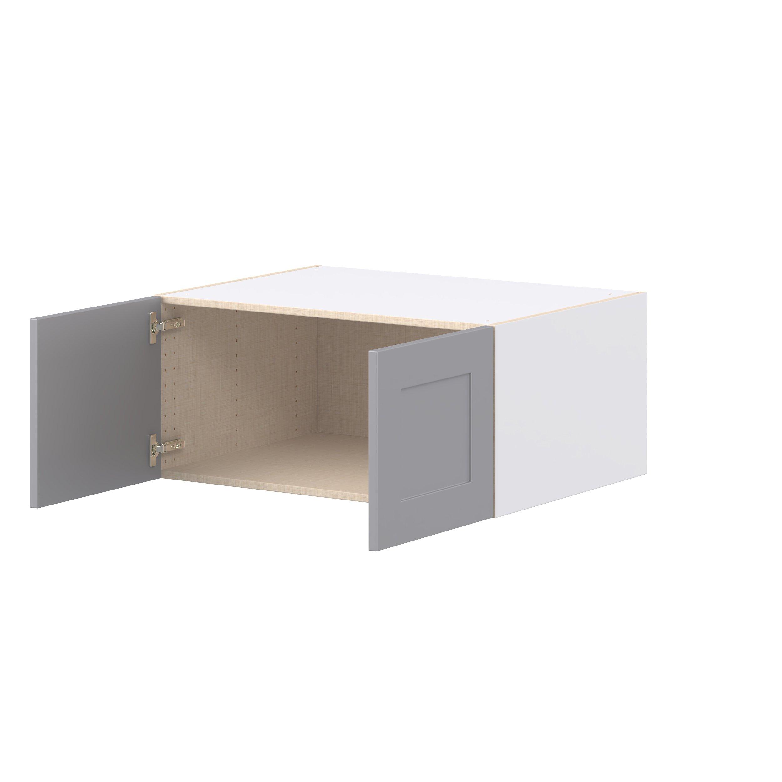Candler 33 in. Painted Slate Gray Bridge Wall Cabinet