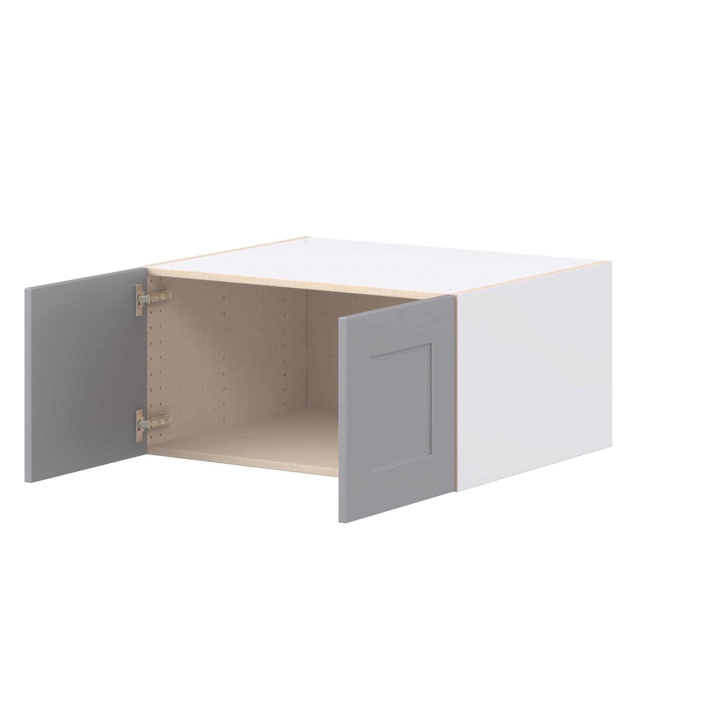 Candler 30 in. Painted Slate Gray Bridge Wall Cabinet