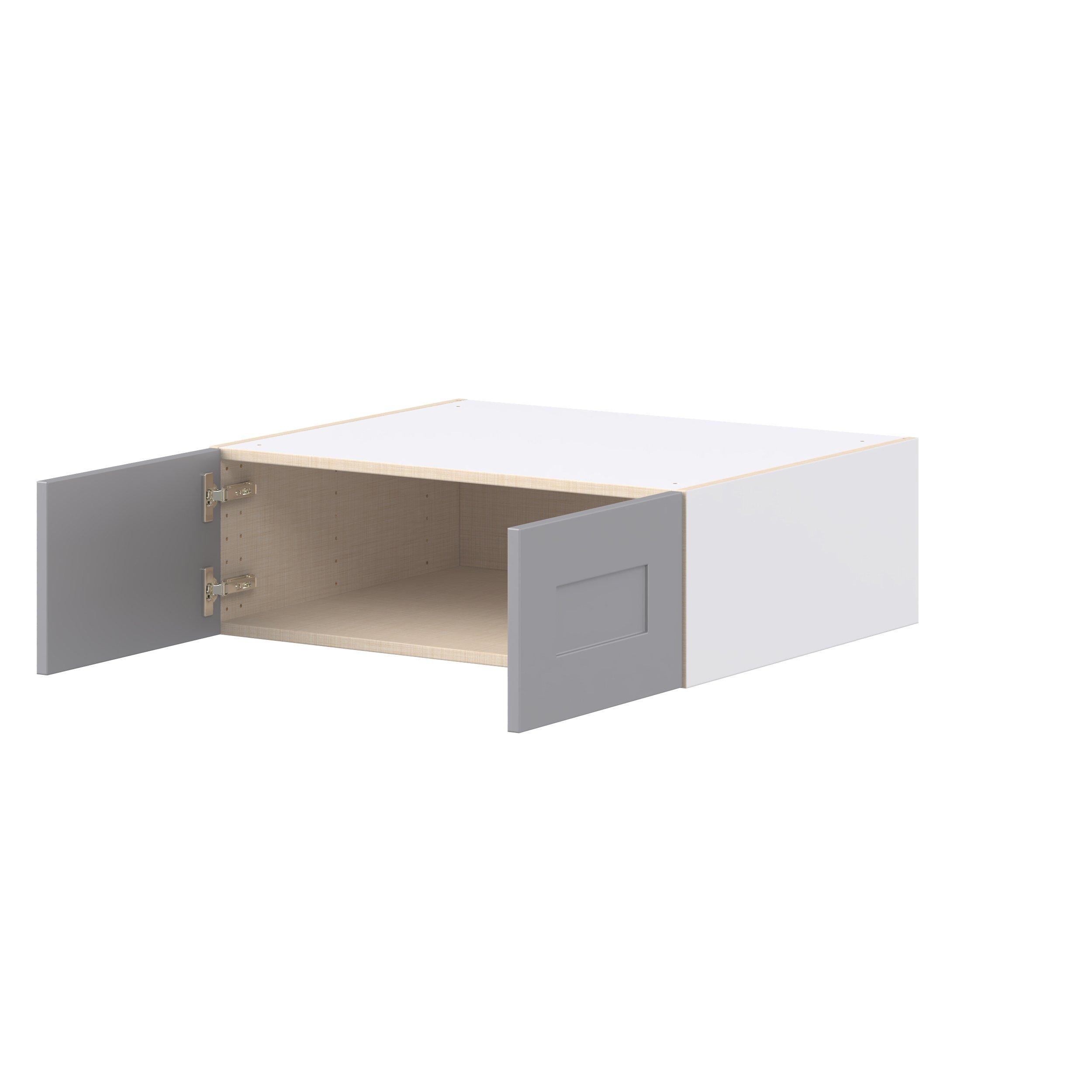 Candler 30 in. Painted Slate Gray Bridge Wall Cabinet