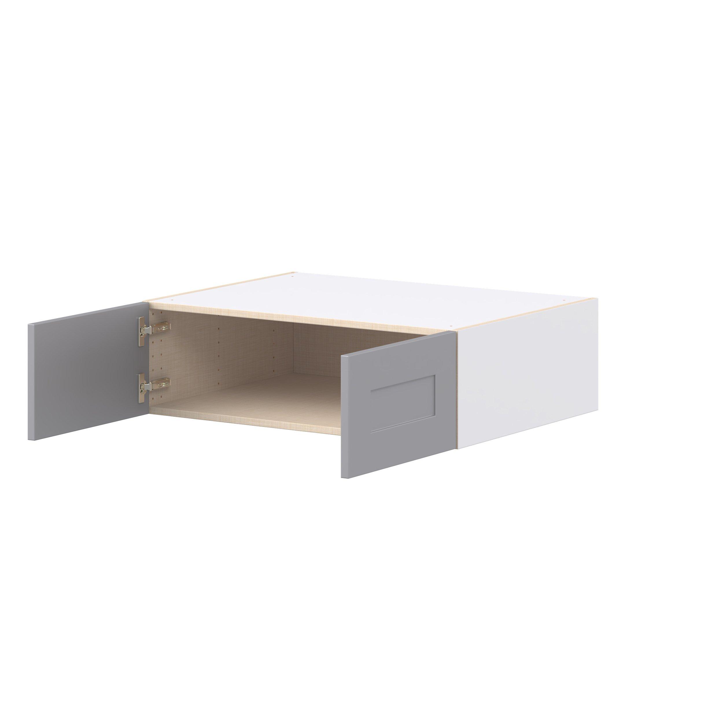 Candler 33 in. Painted Slate Gray Bridge Wall Cabinet
