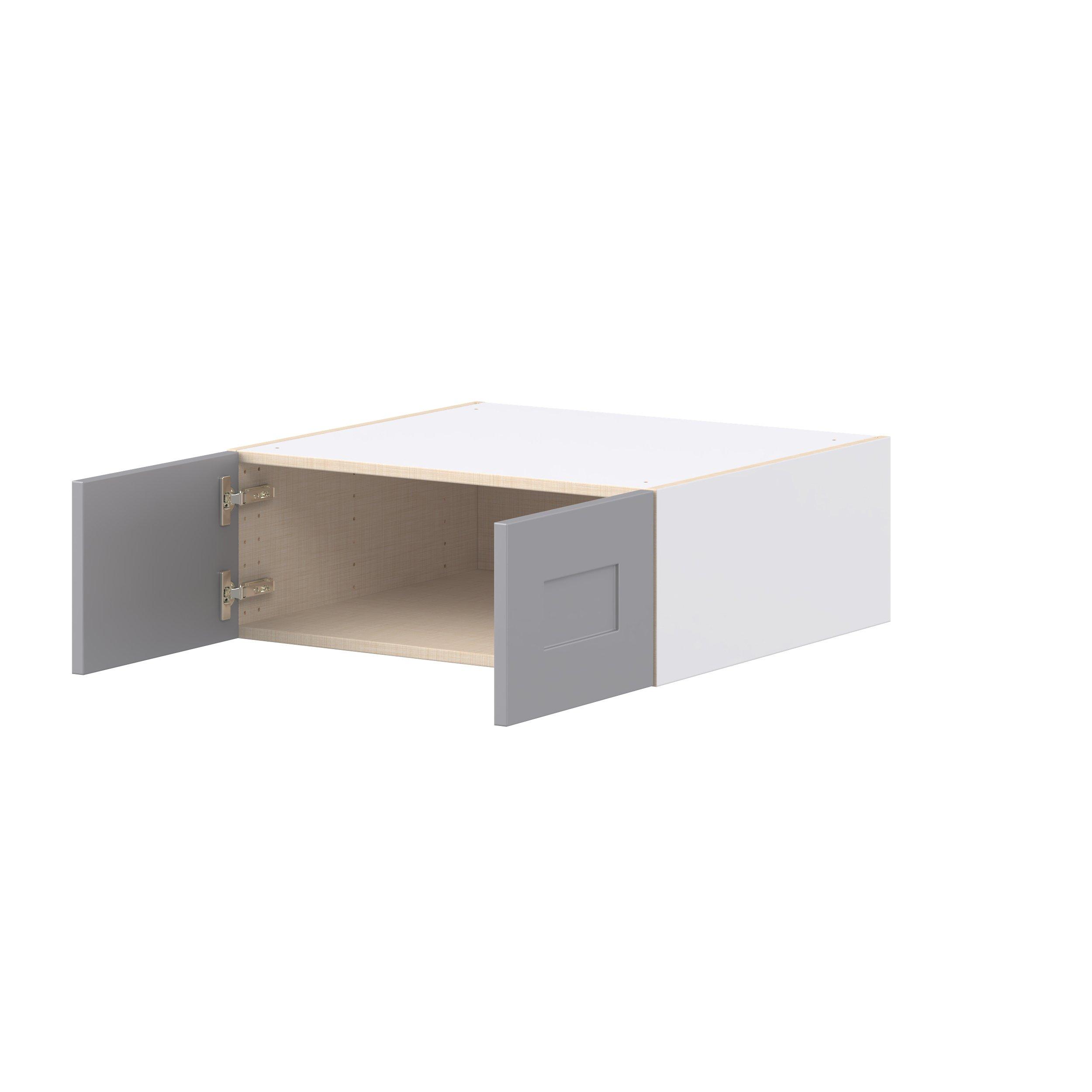 Candler 27 in. Painted Slate Gray Bridge Wall Cabinet