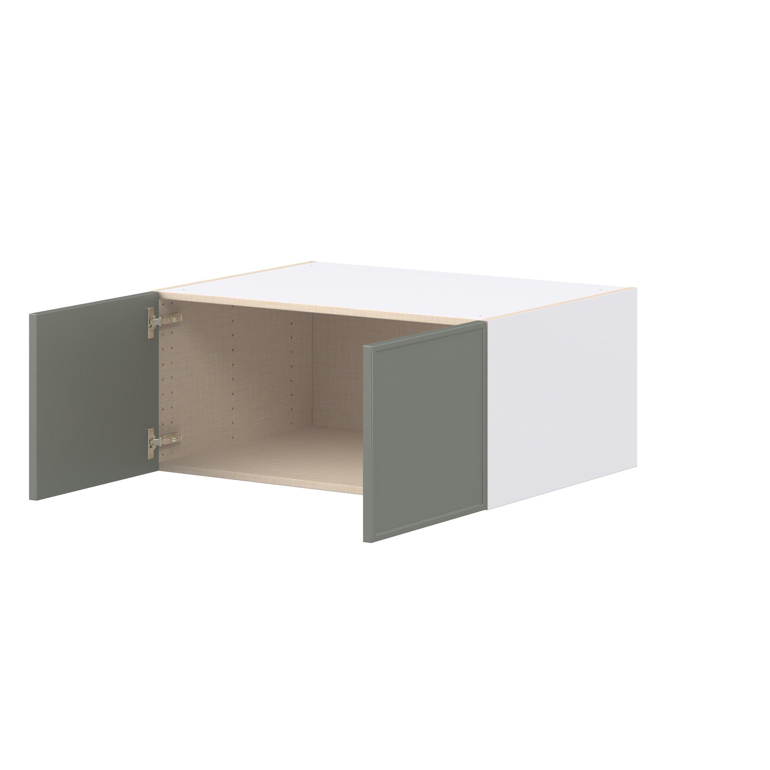 Linden 33 in. Painted Moss Green Bridge Wall Cabinet