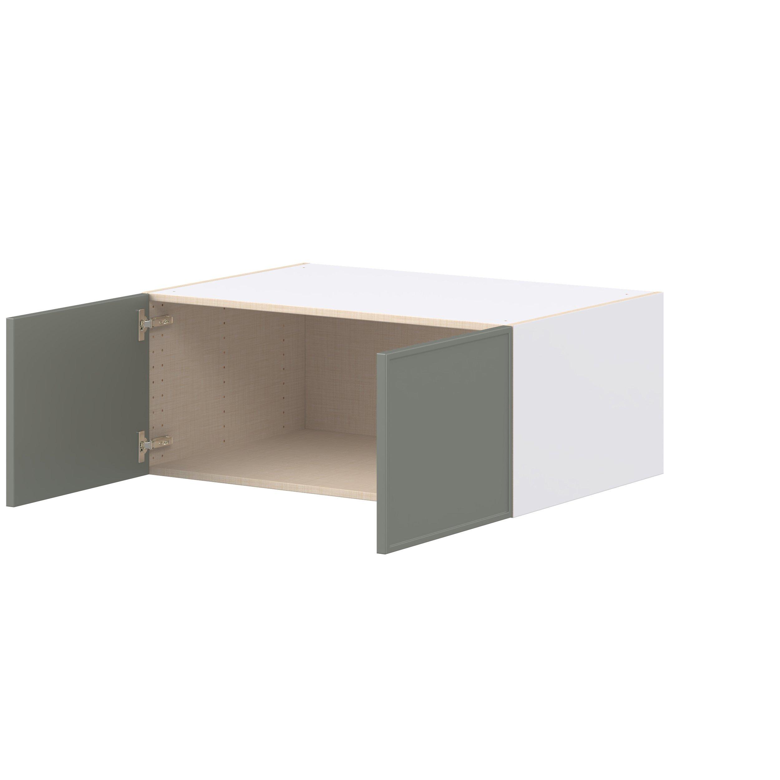 Linden 36 in. Painted Moss Green Bridge Wall Cabinet