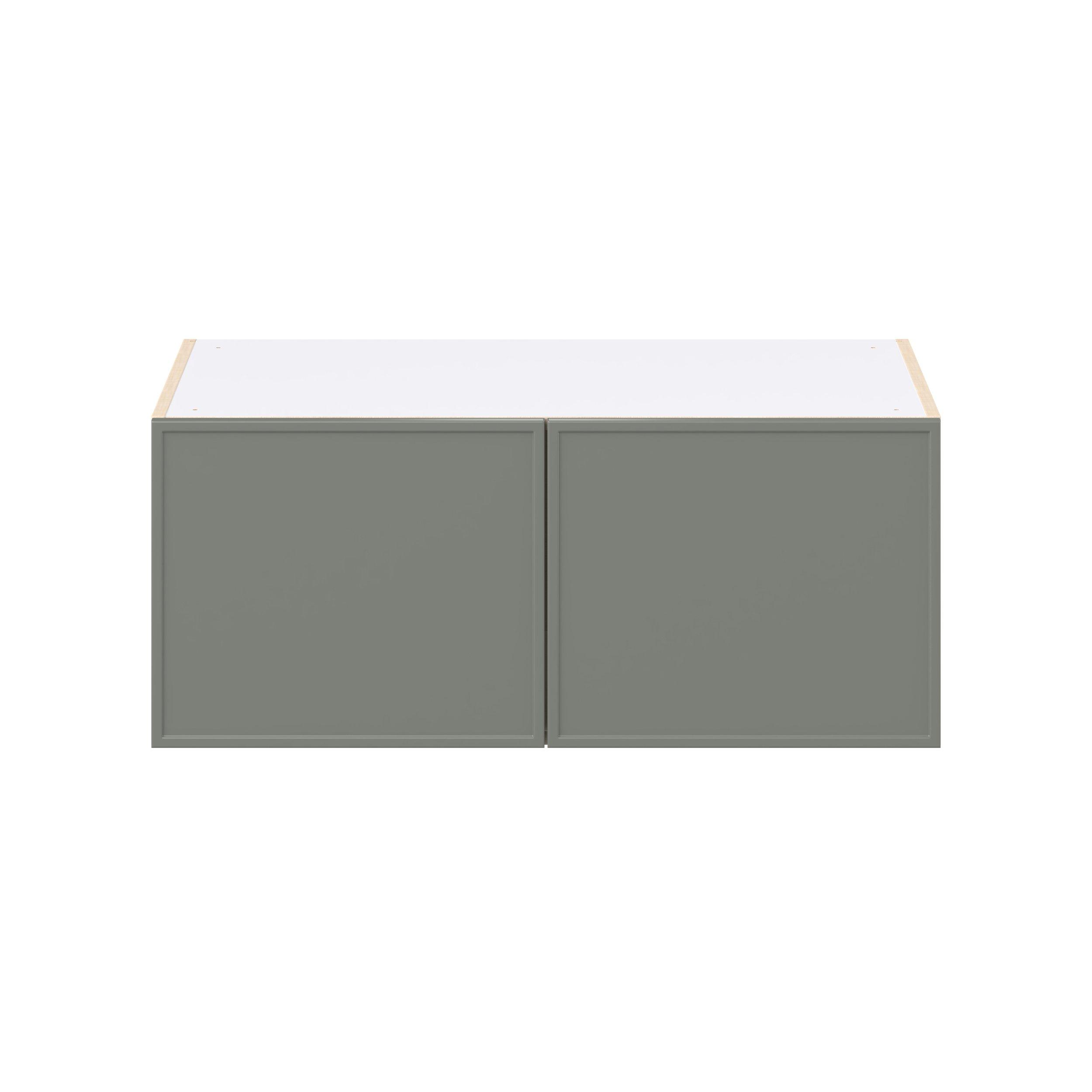 Linden 36 in. Painted Moss Green Bridge Wall Cabinet