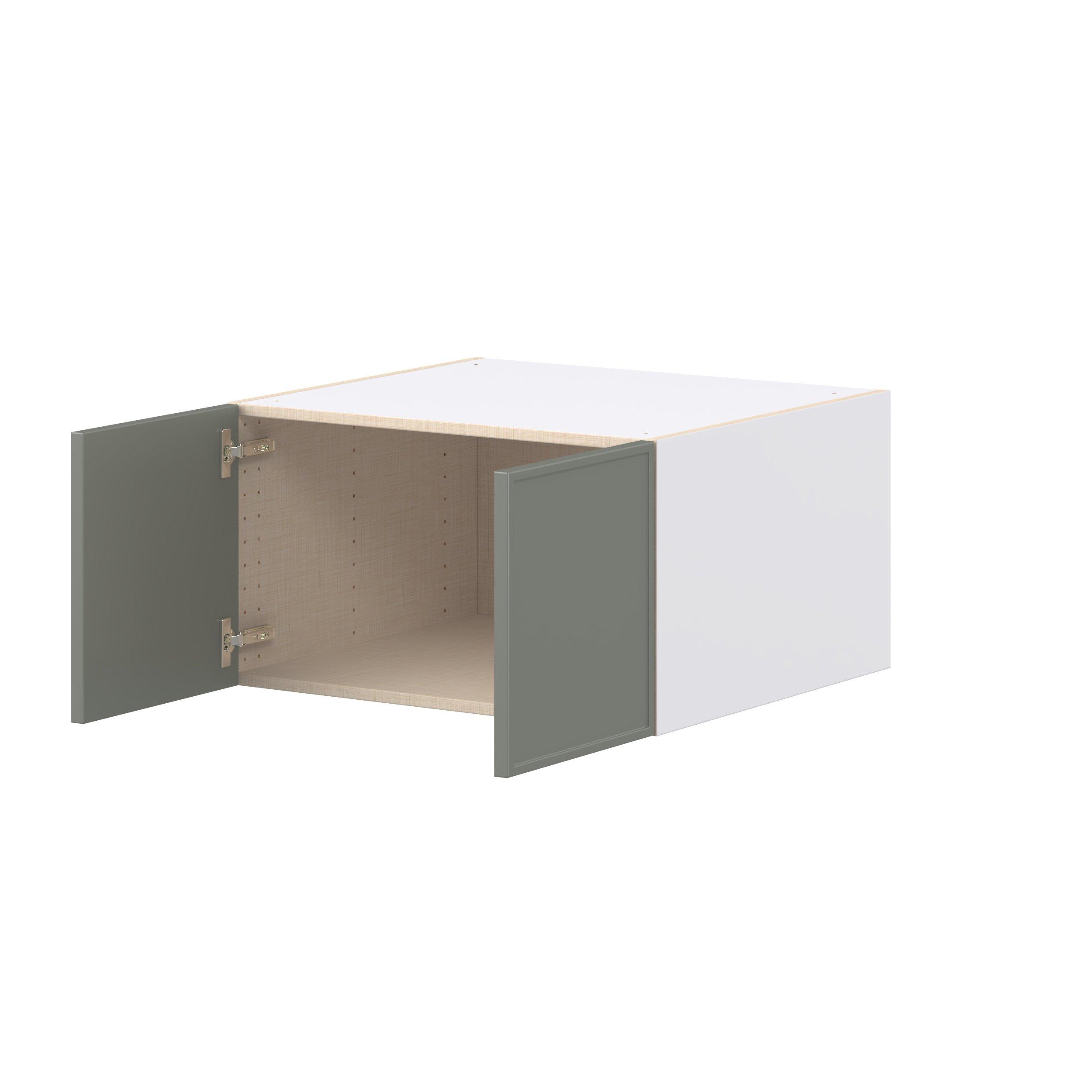 Linden 27 in. Painted Moss Green Bridge Wall Cabinet
