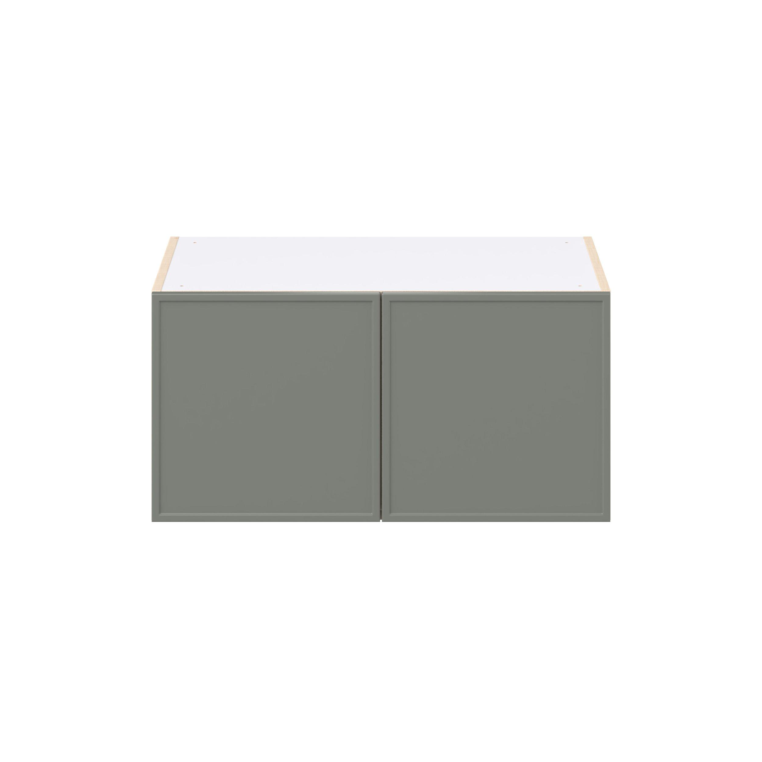 Linden 30 in. Painted Moss Green Bridge Wall Cabinet