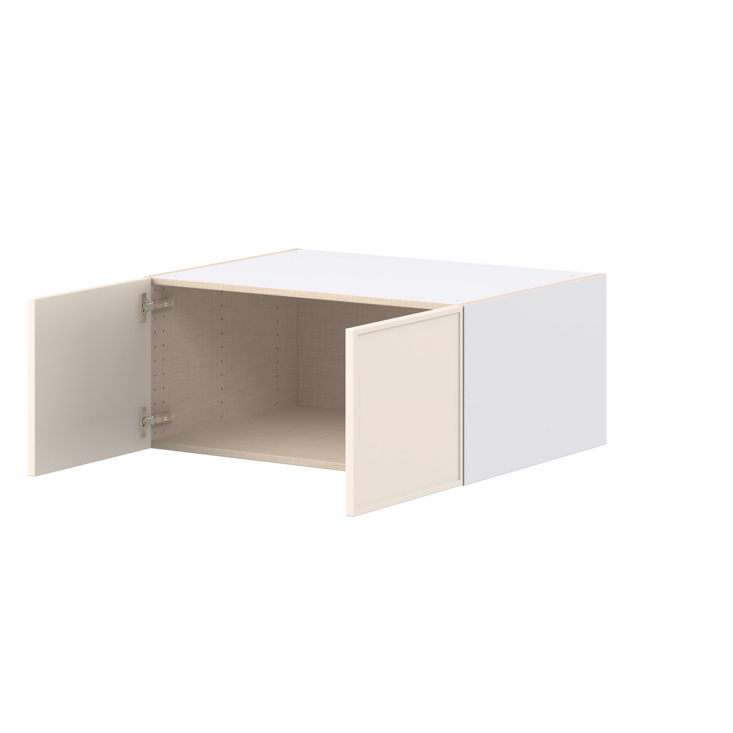 Linden 33 in. Painted Washed Linen Bridge Wall Cabinet