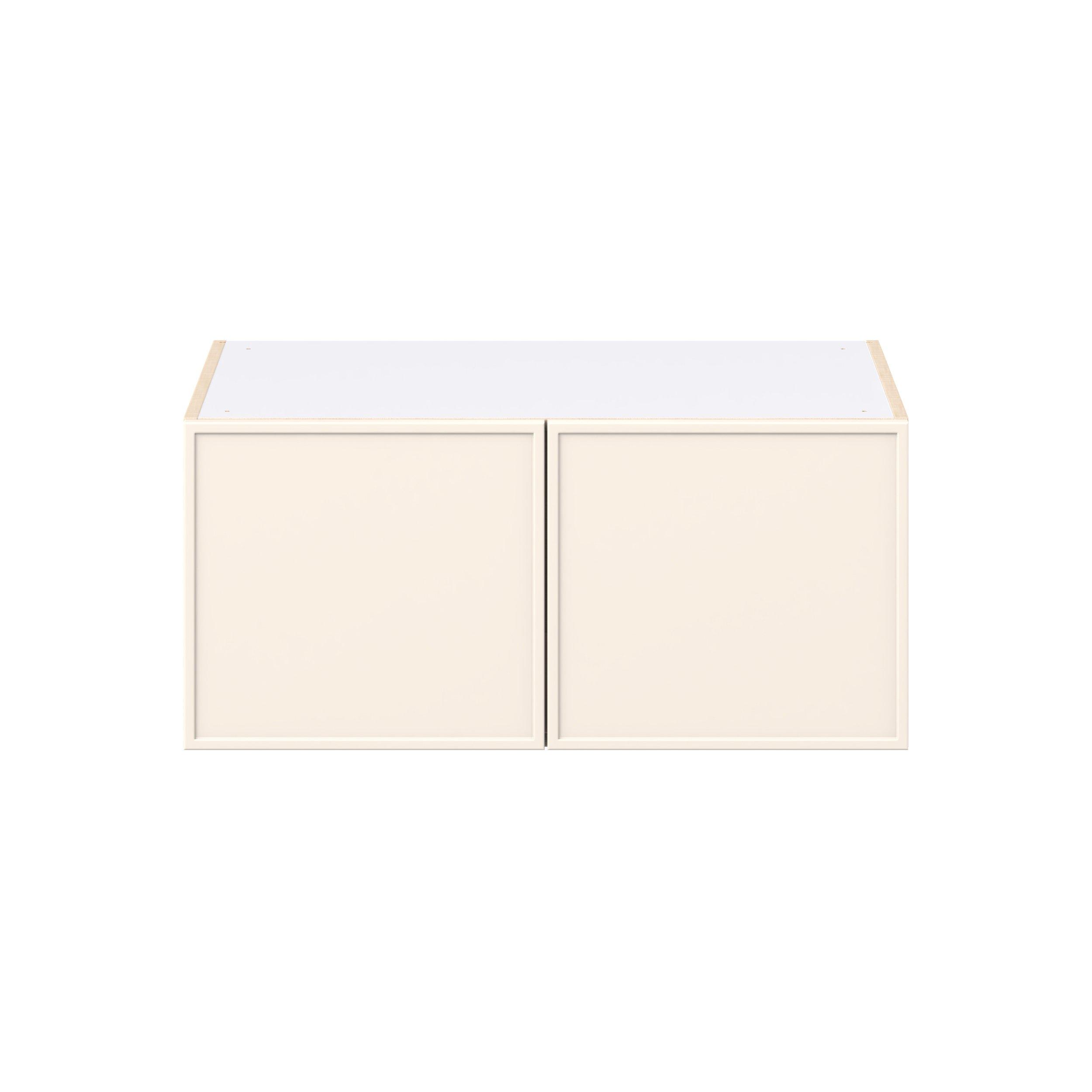 Linden 33 in. Painted Washed Linen Bridge Wall Cabinet