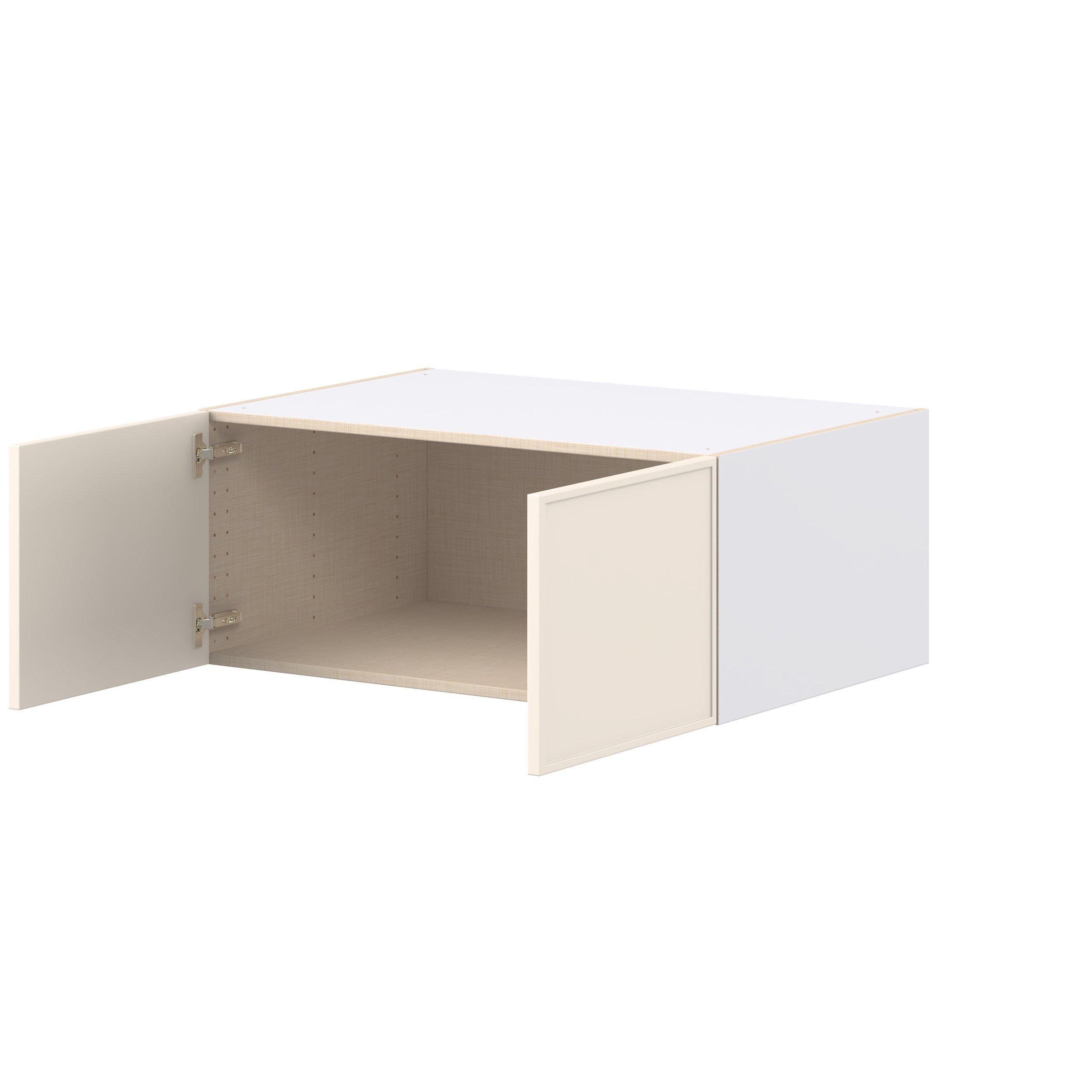 Linden 36 in. Painted Washed Linen Bridge Wall Cabinet
