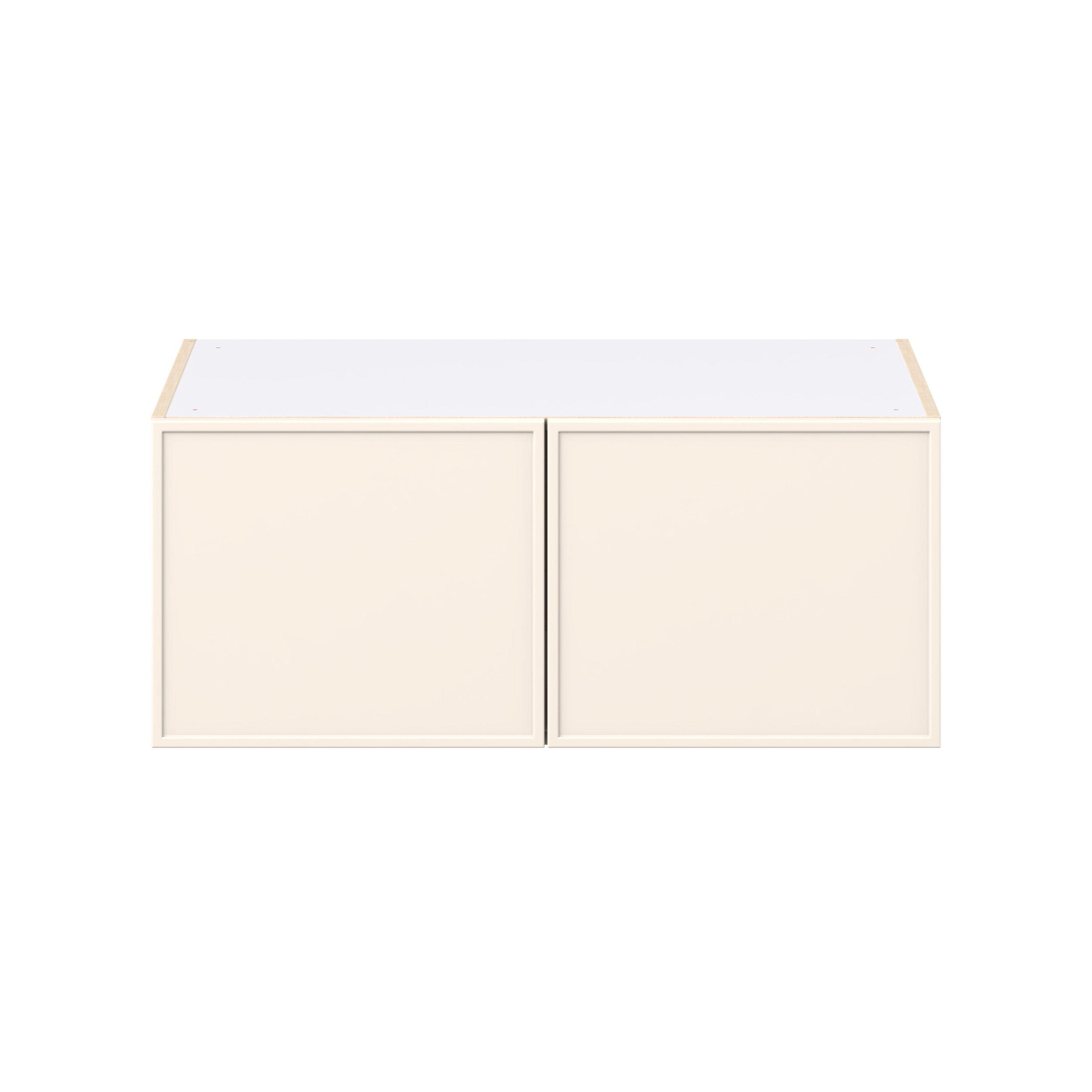 Linden 36 in. Painted Washed Linen Bridge Wall Cabinet