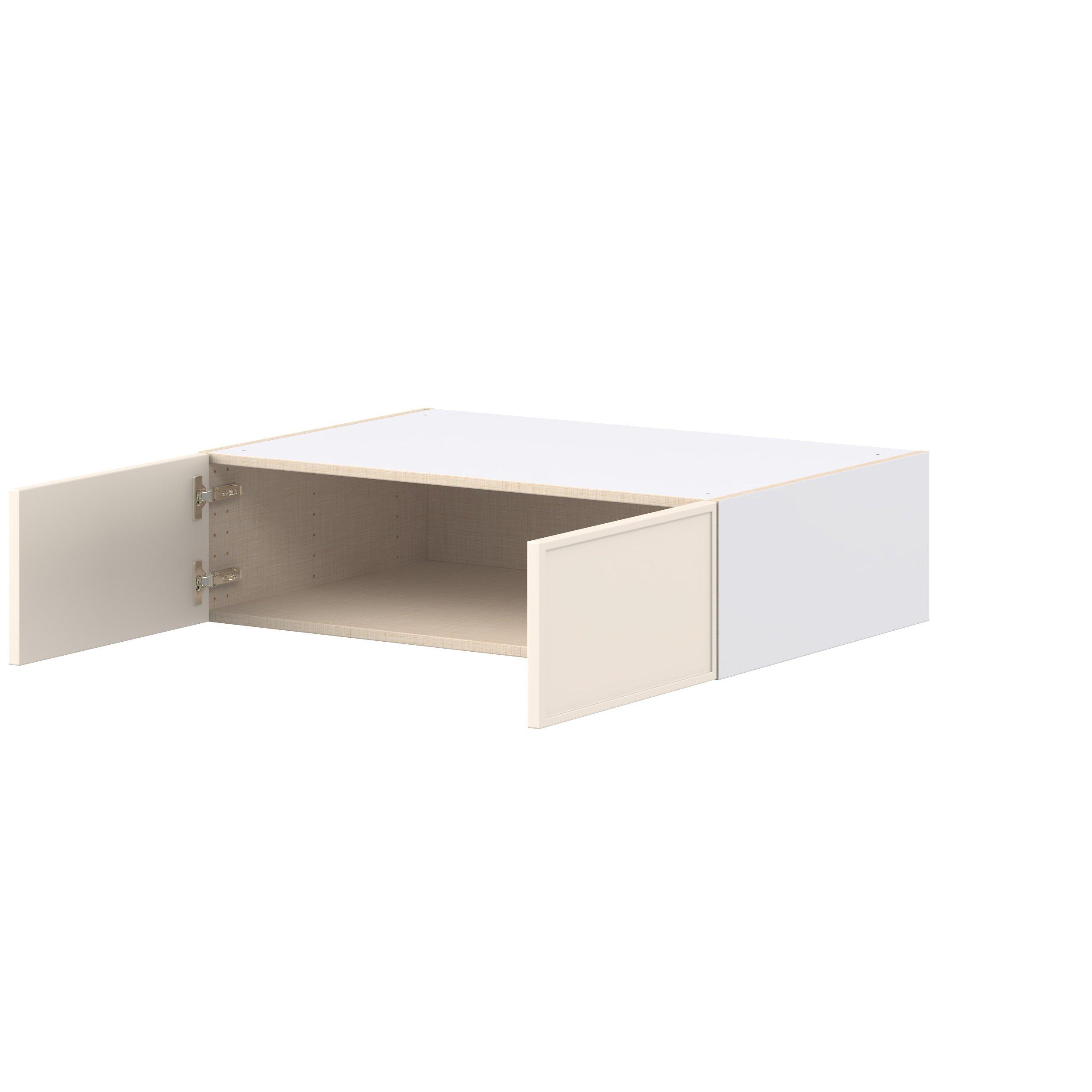 Linden 36 in. Painted Washed Linen Bridge Wall Cabinet