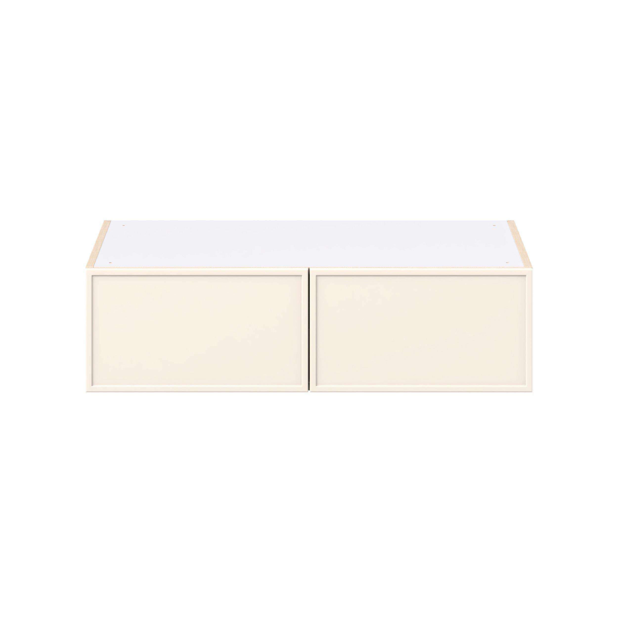 Linden 36 in. Painted Washed Linen Bridge Wall Cabinet