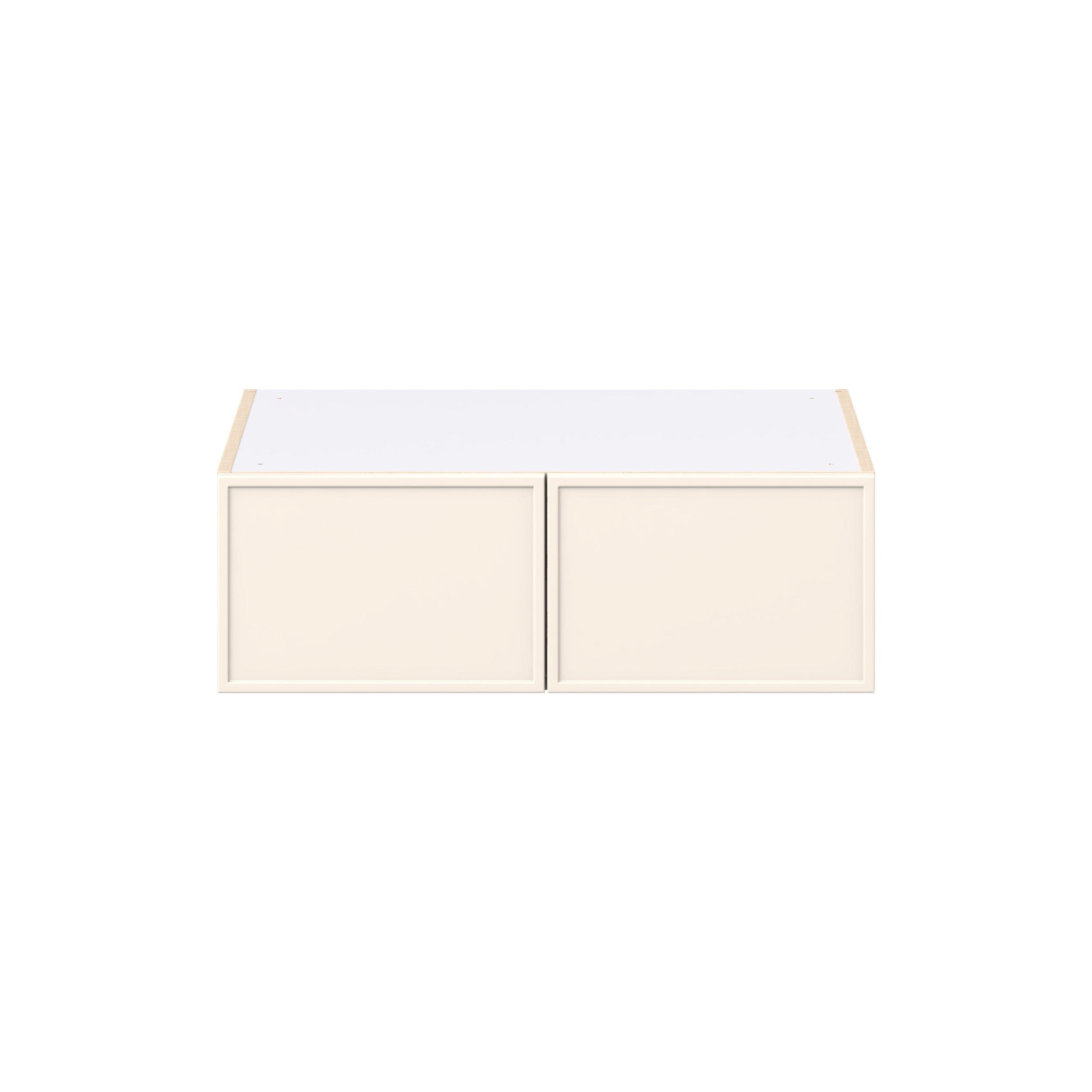 Linden 30 in. Painted Washed Linen Bridge Wall Cabinet