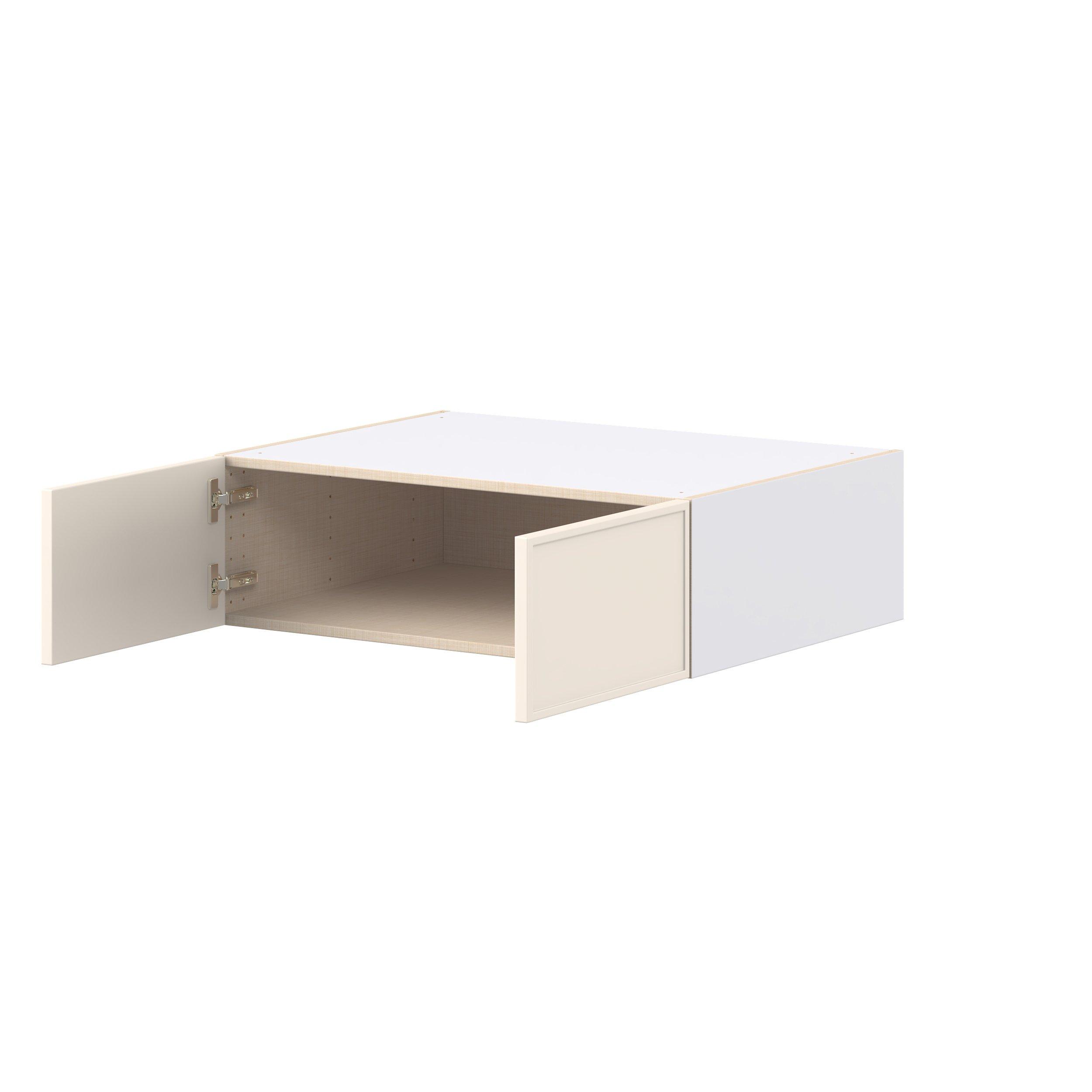 Linden 33 in. Painted Washed Linen Bridge Wall Cabinet