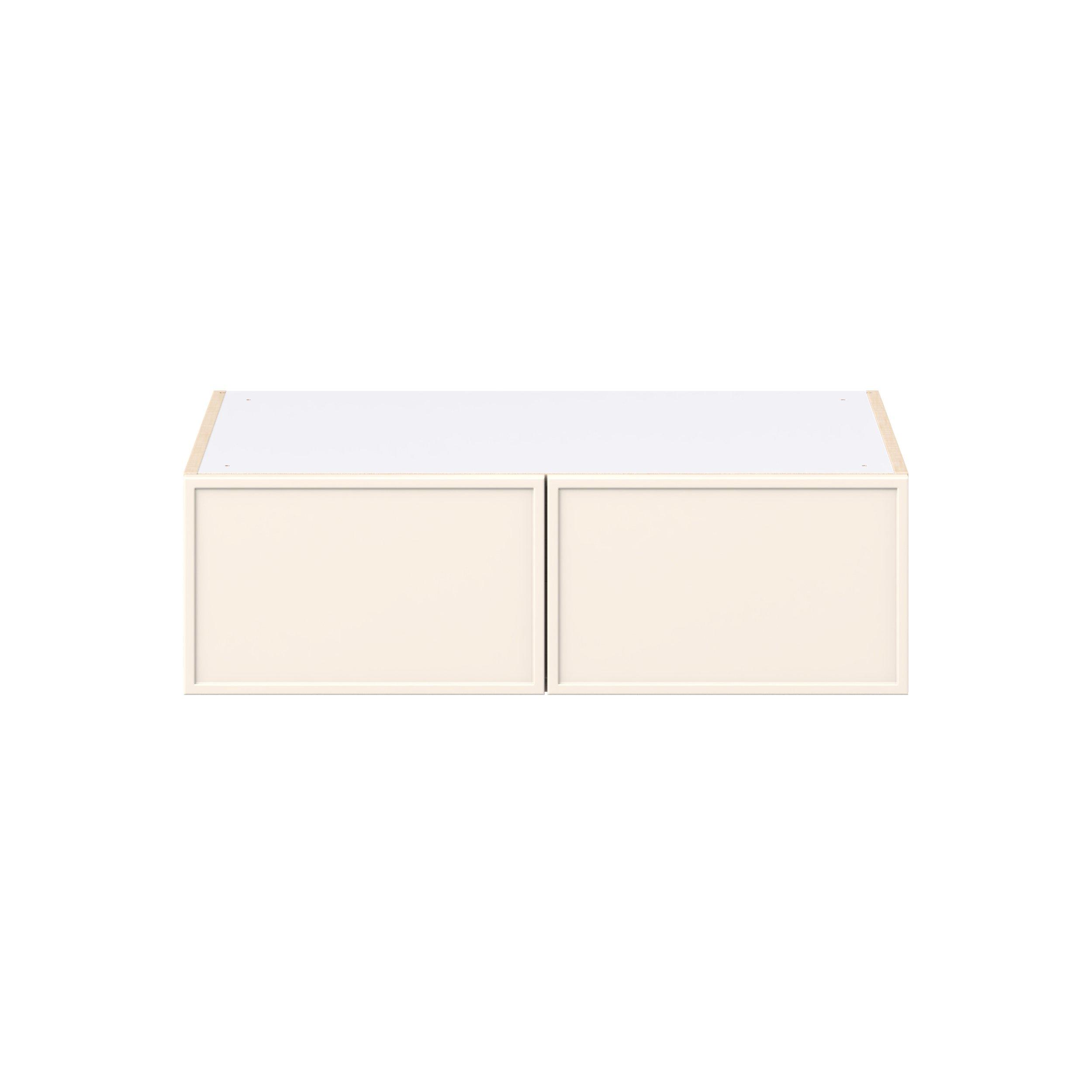 Linden 33 in. Painted Washed Linen Bridge Wall Cabinet