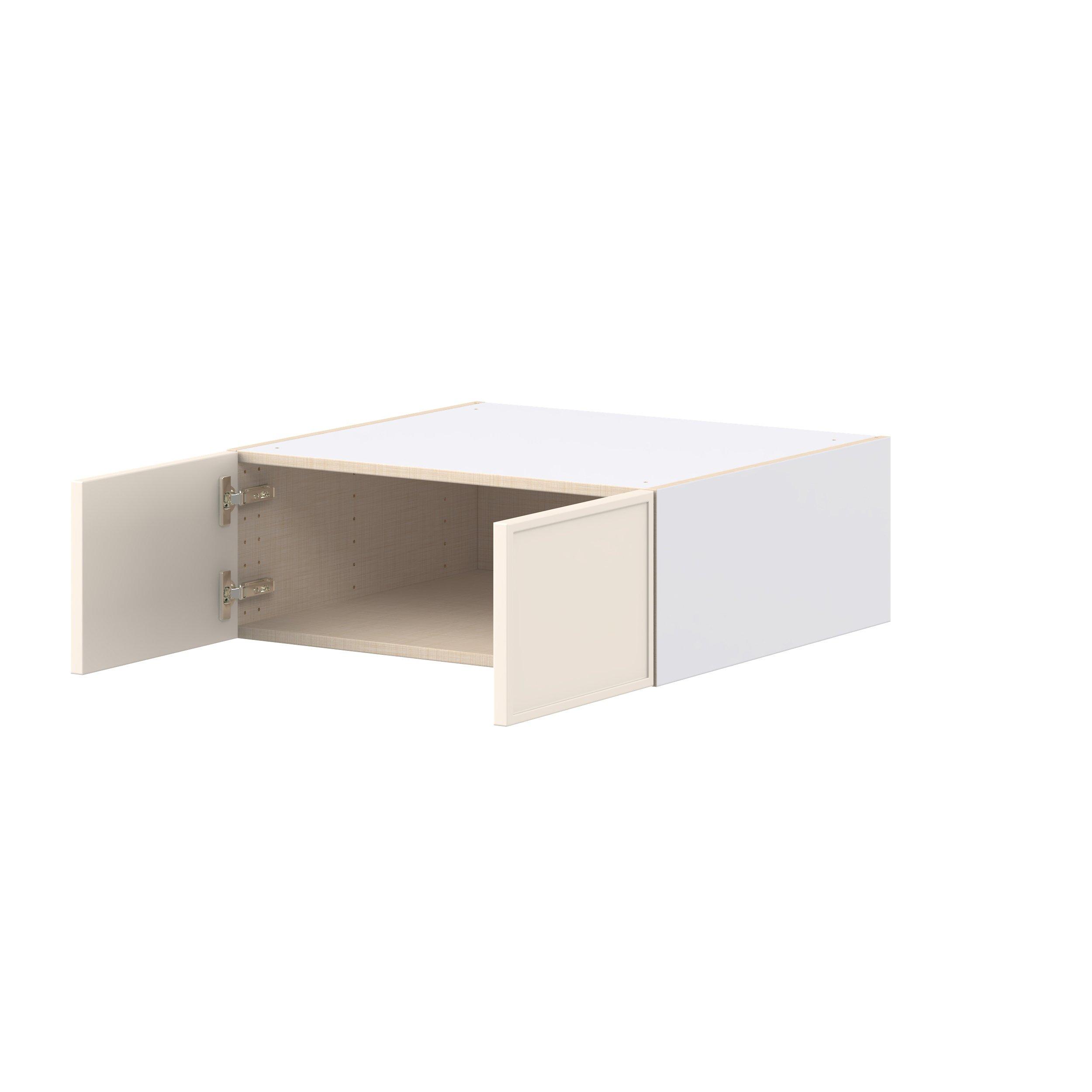 Linden 27 in. Painted Washed Linen Bridge Wall Cabinet