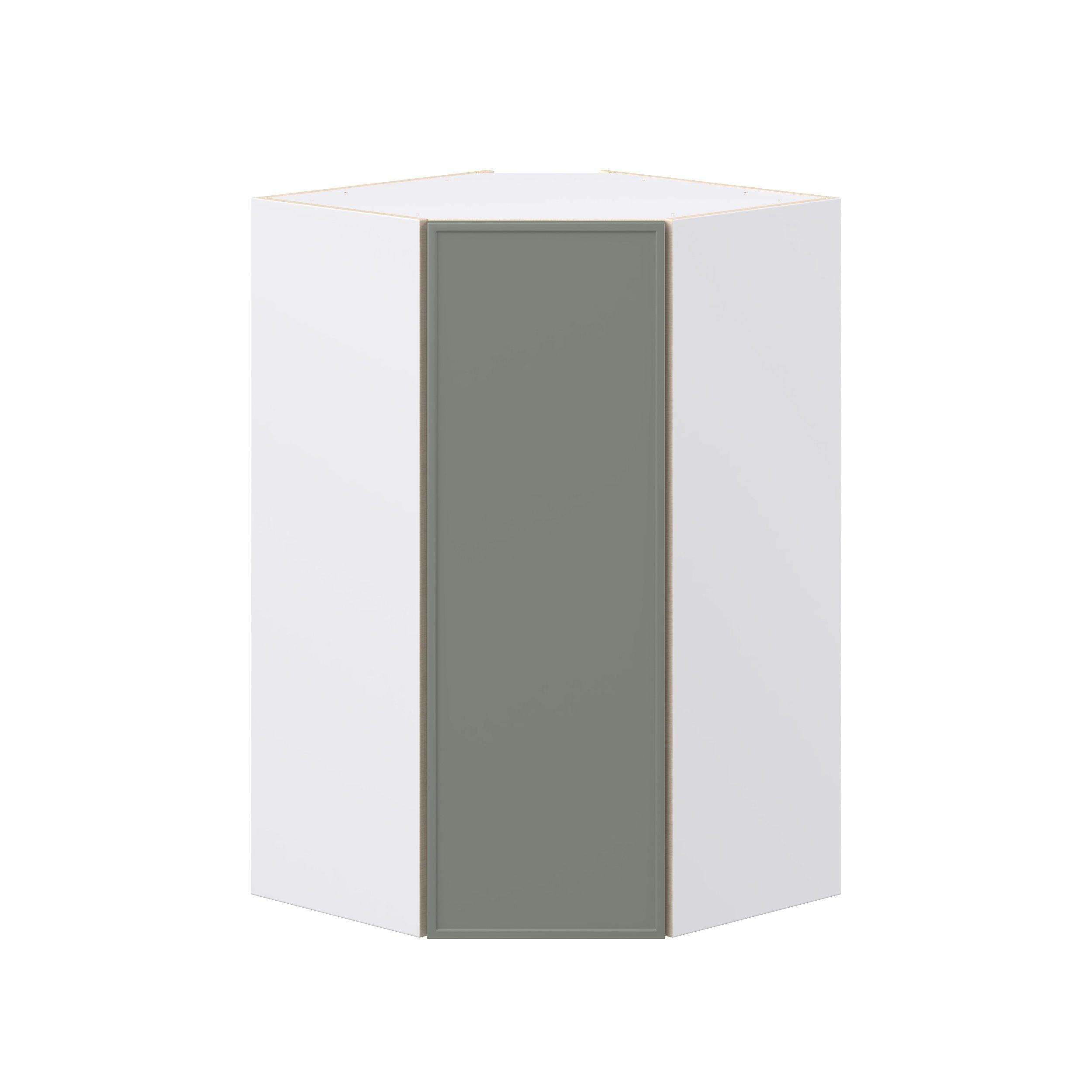 Linden 24 in. Painted Moss Green Wall Angle Corner Cabinet