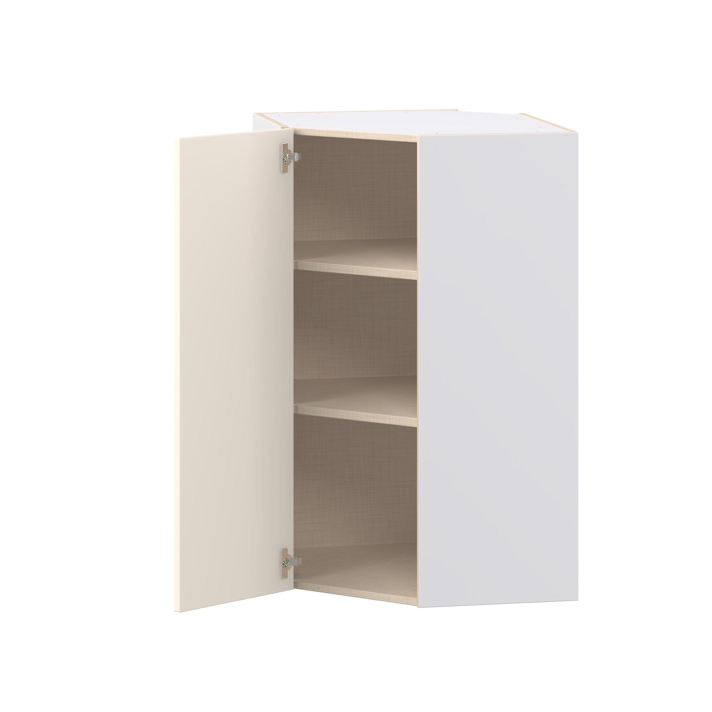 Linden 24 in. Painted Washed Linen Wall Angle Corner Cabinet