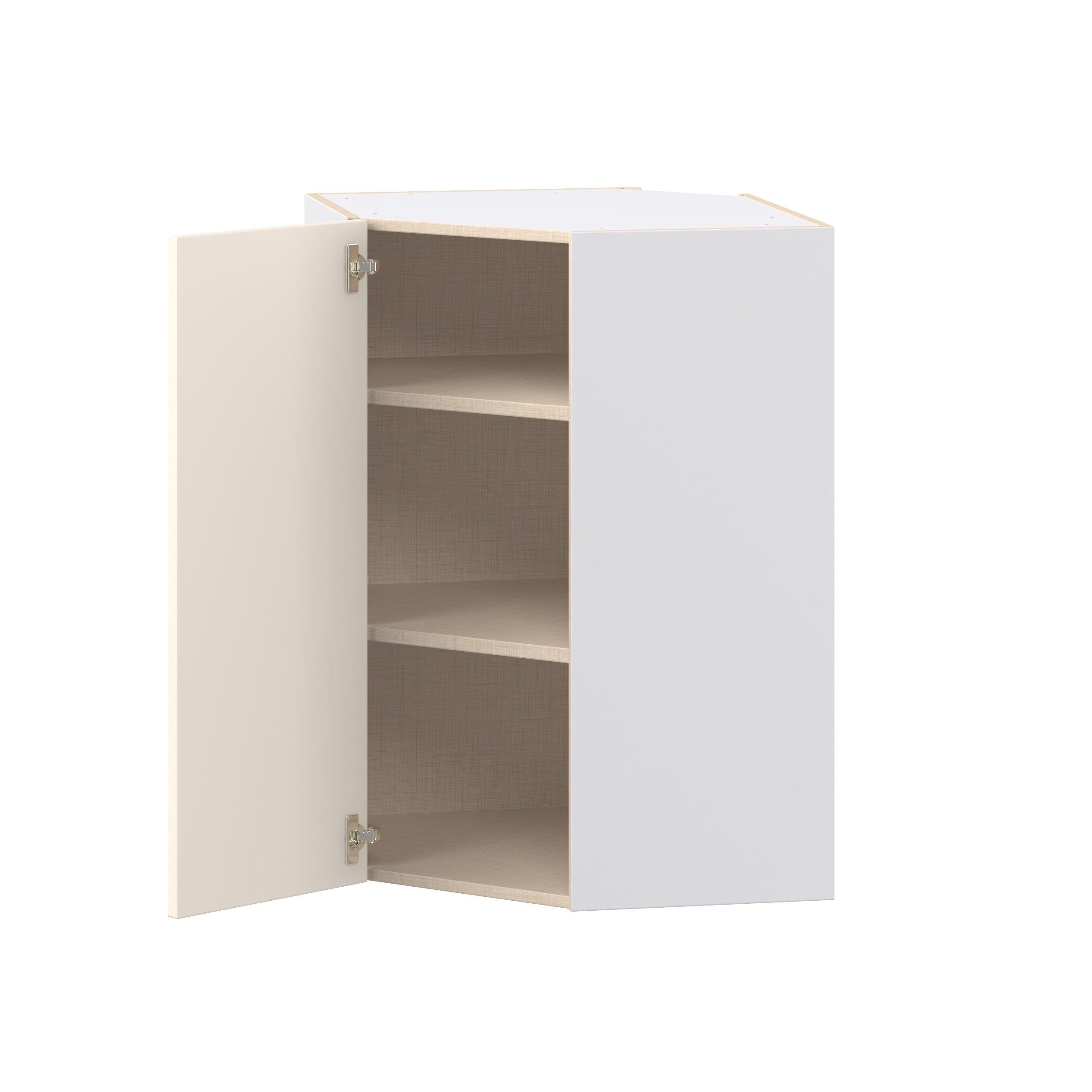 Linden 24 in. Painted Washed Linen Wall Angle Corner Cabinet
