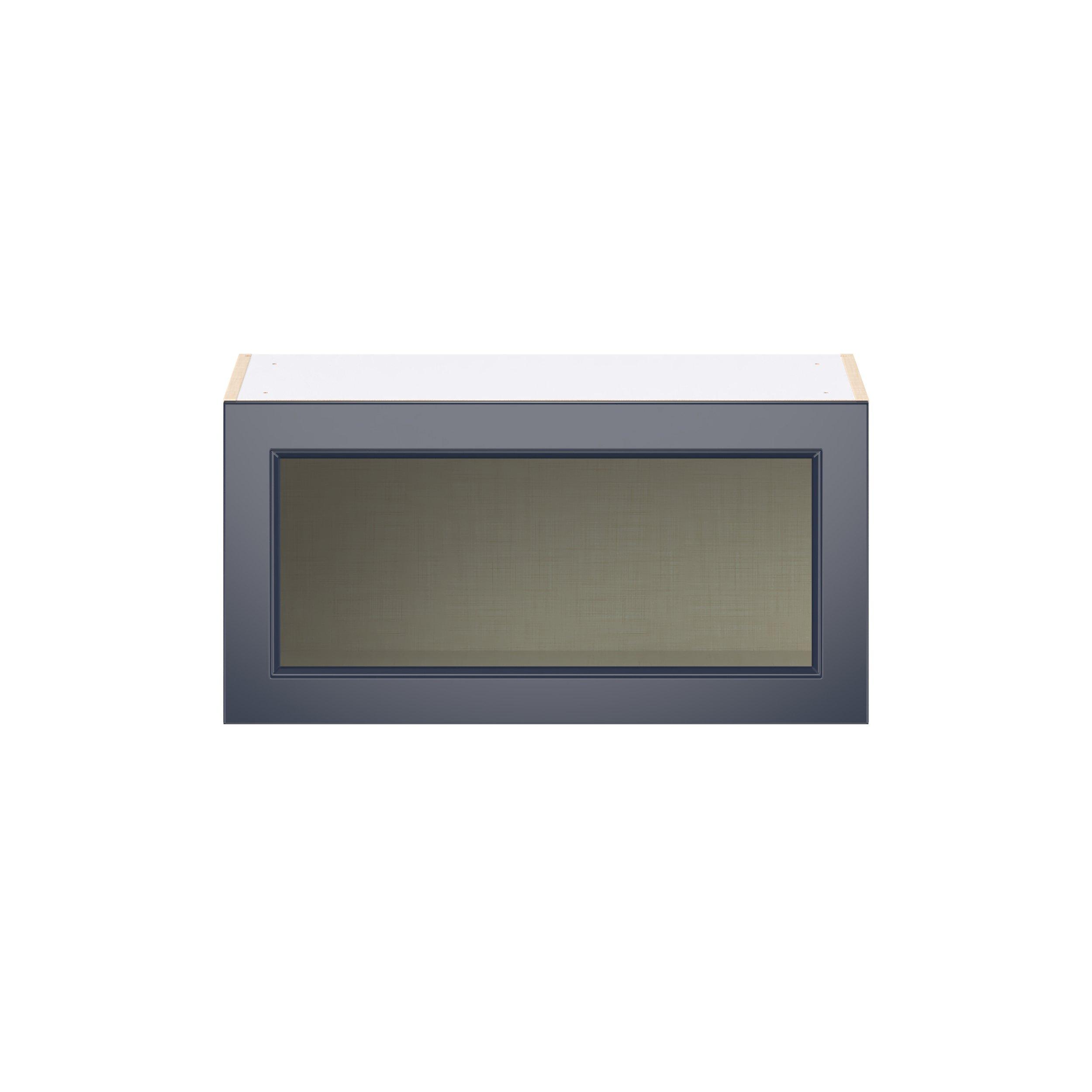 Peachtree 30 in. Painted Midnight Blue Lift Up Wall Cabinet with Glass Door