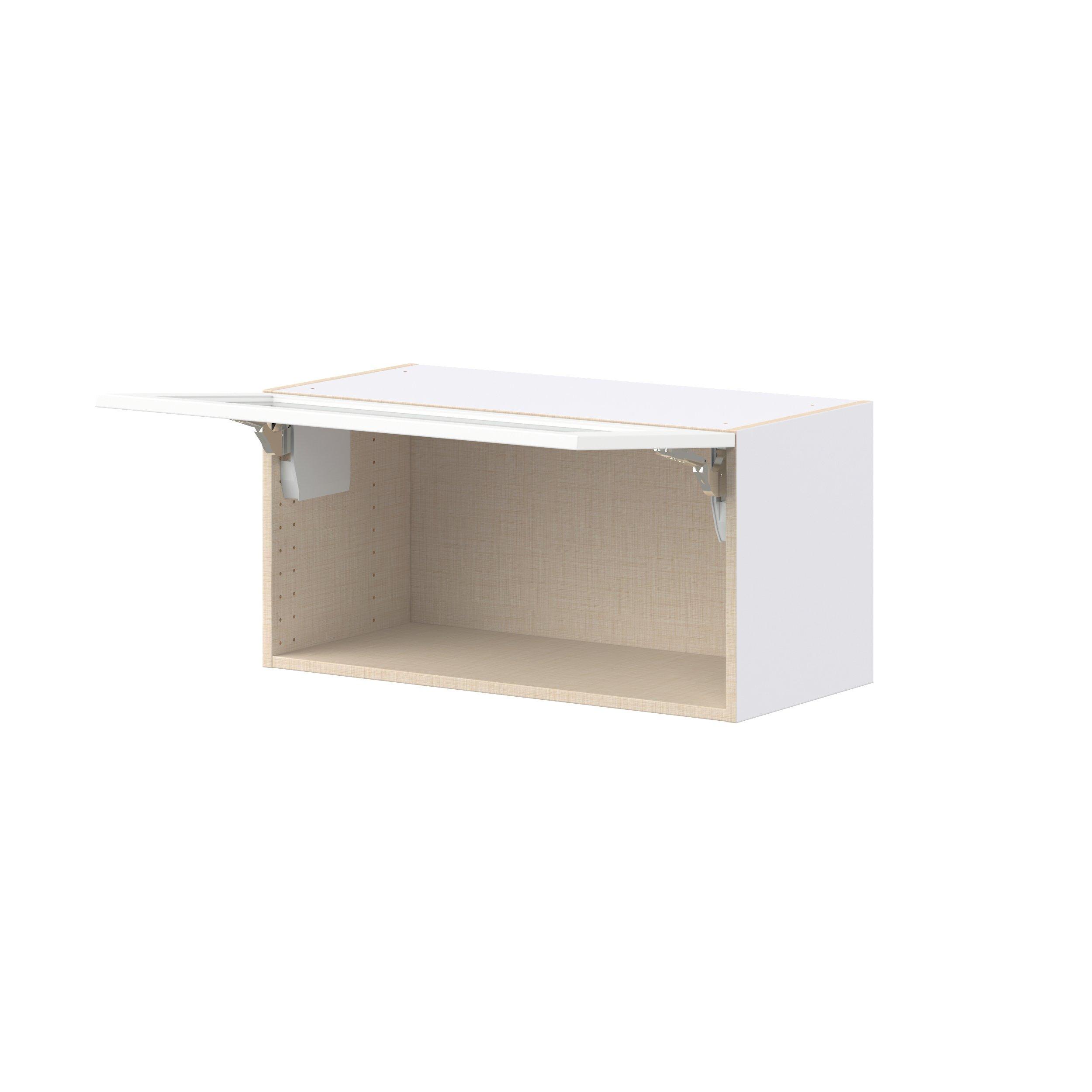 Peachtree 30 in. Painted Bright White Lift Up Wall Cabinet with Glass Door