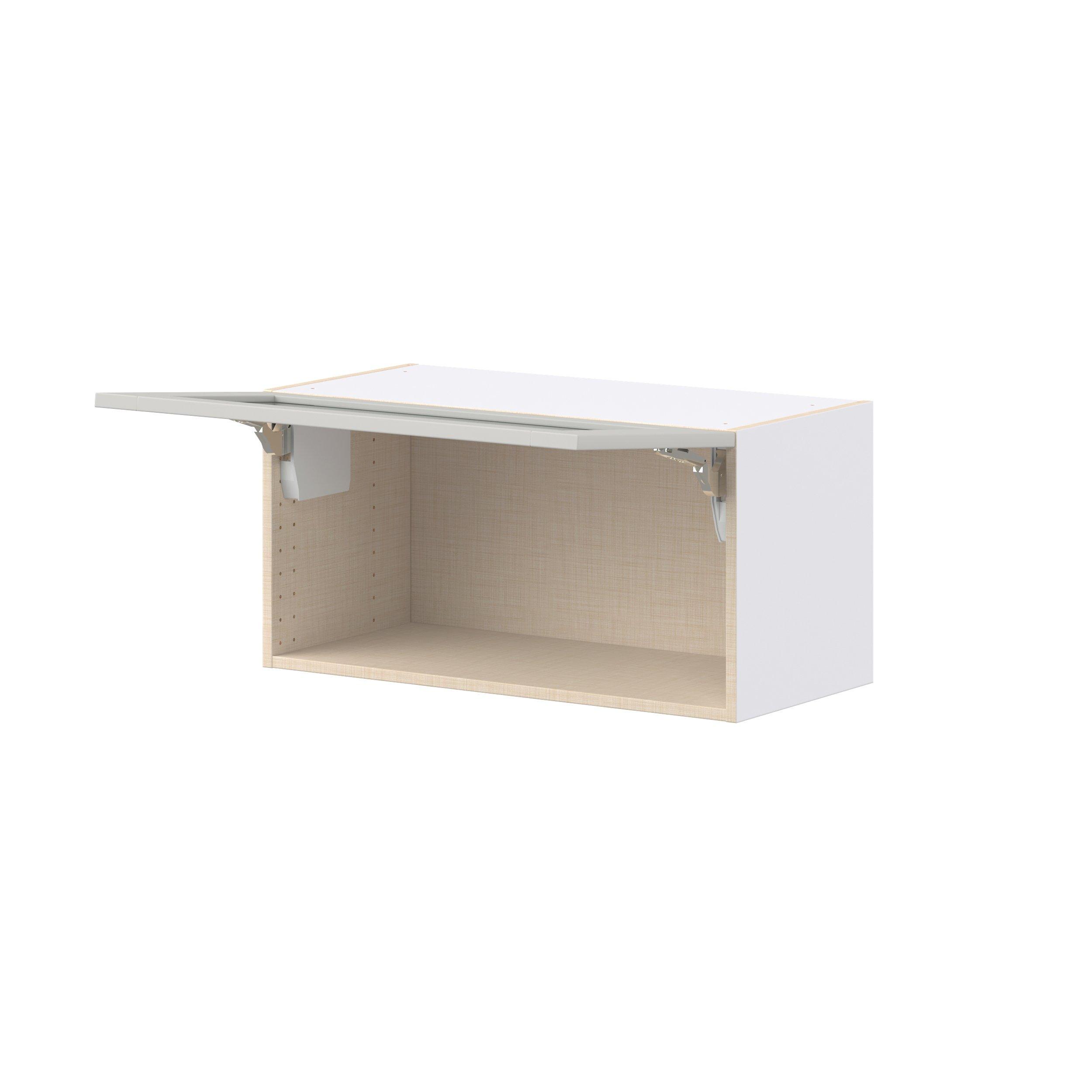 Summerhill 30 in. Light Gray Lift Up Wall Cabinet with Glass Door