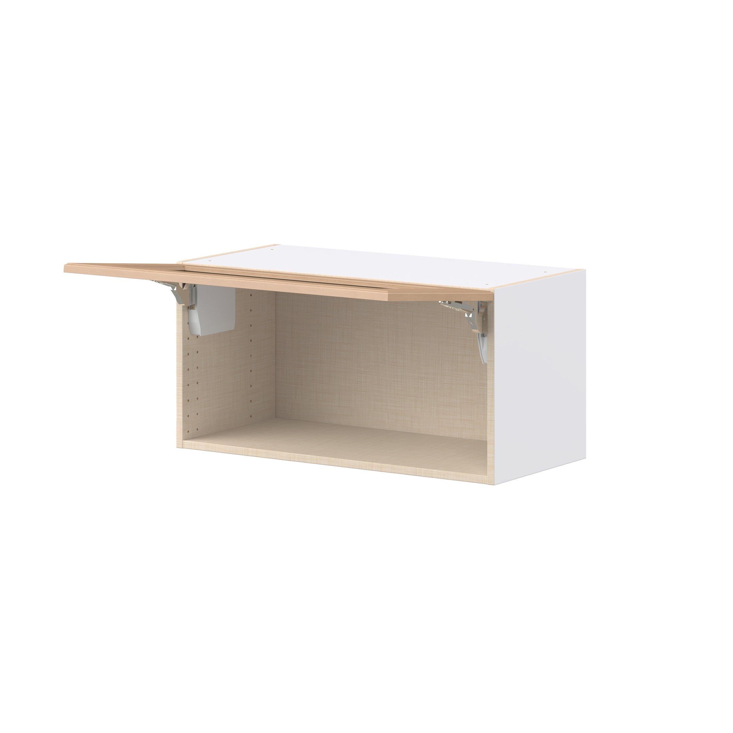 Sugarhill 30 in. Stained Sugar Cookie Lift Up Wall Cabinet with Glass Door