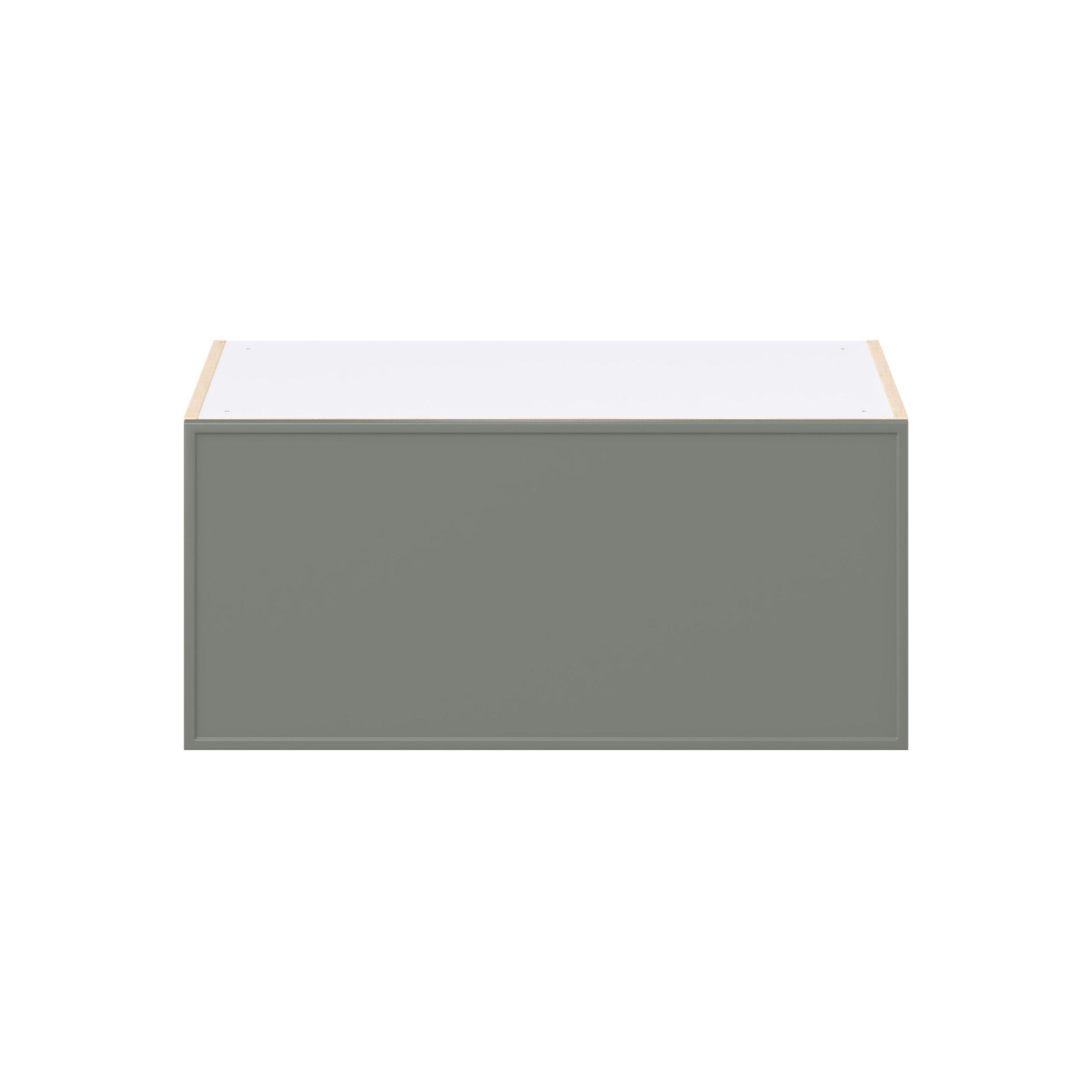 Linden 33 in. Painted Moss Green Lift Up Wall Cabinet