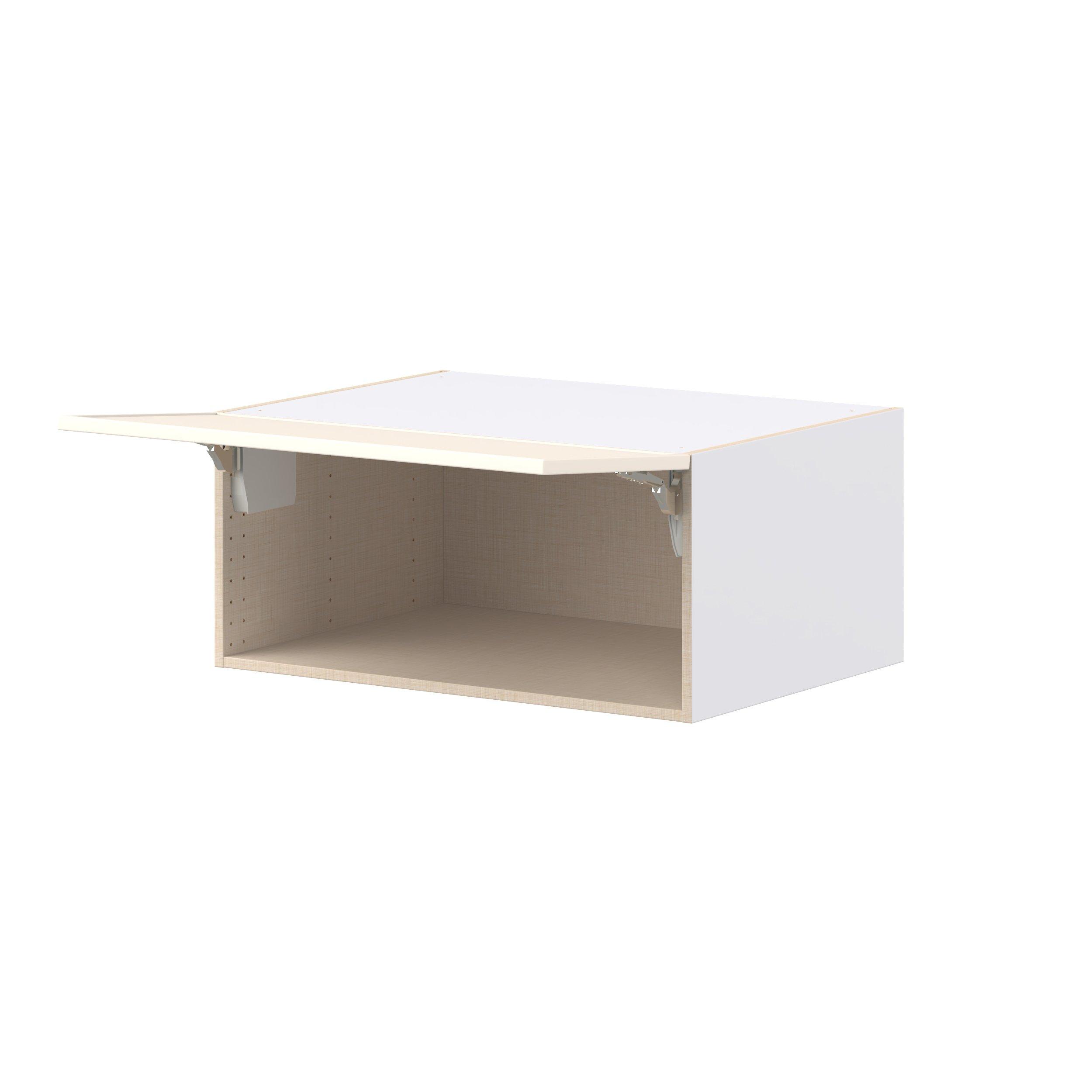 Linden 33 in. Painted Washed Linen Lift Up Wall Cabinet