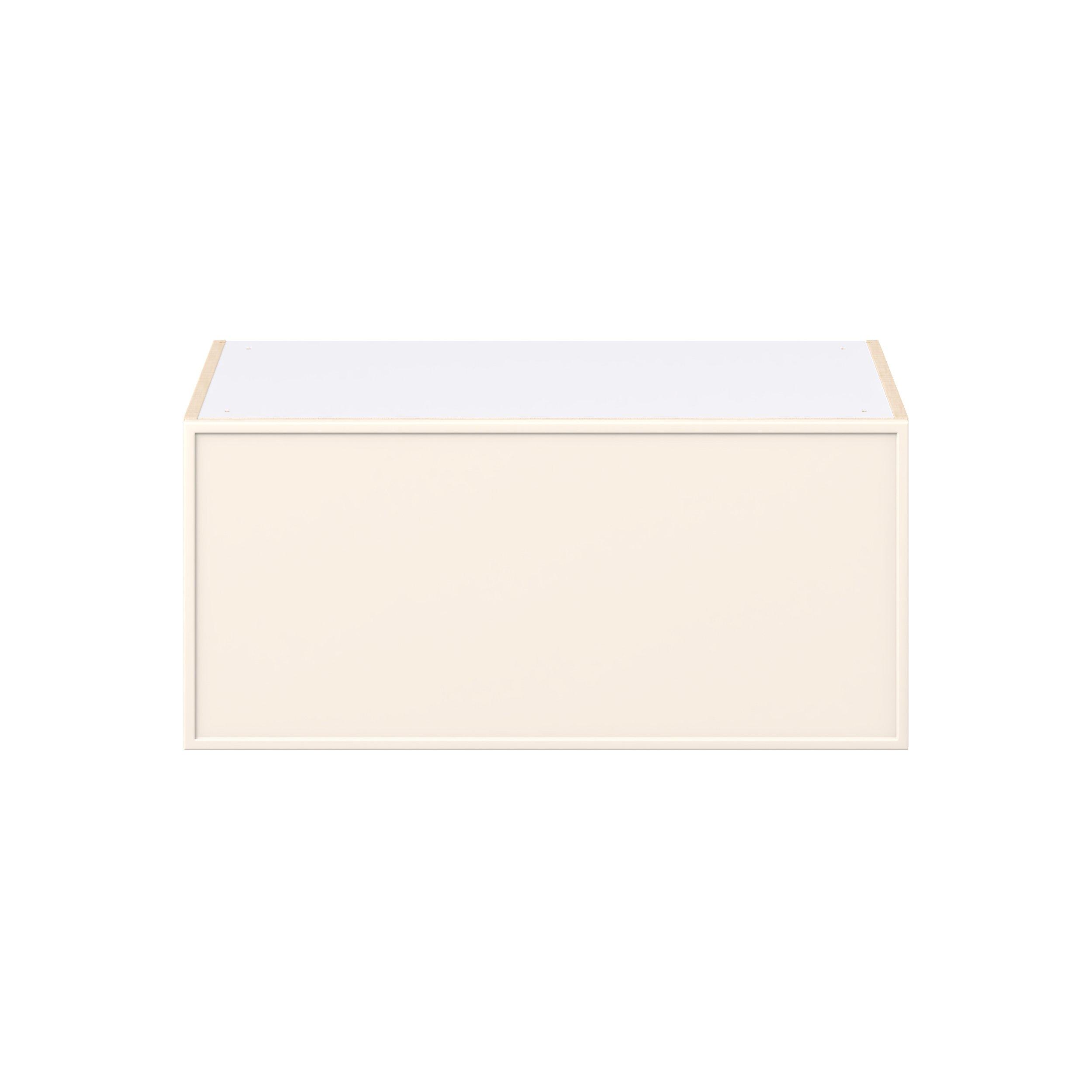 Linden 33 in. Painted Washed Linen Lift Up Wall Cabinet