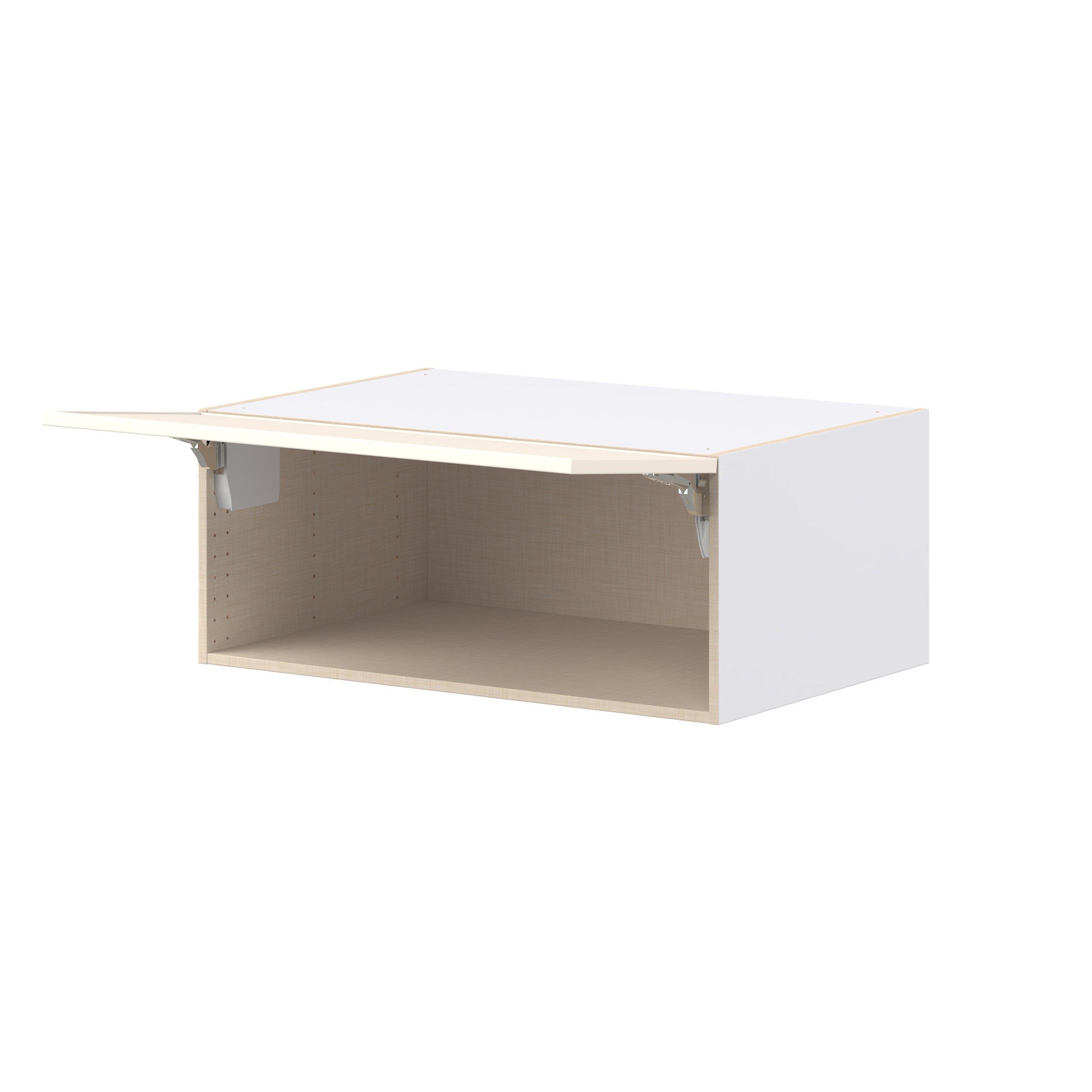 Linden 36 in. Painted Washed Linen Lift Up Wall Cabinet