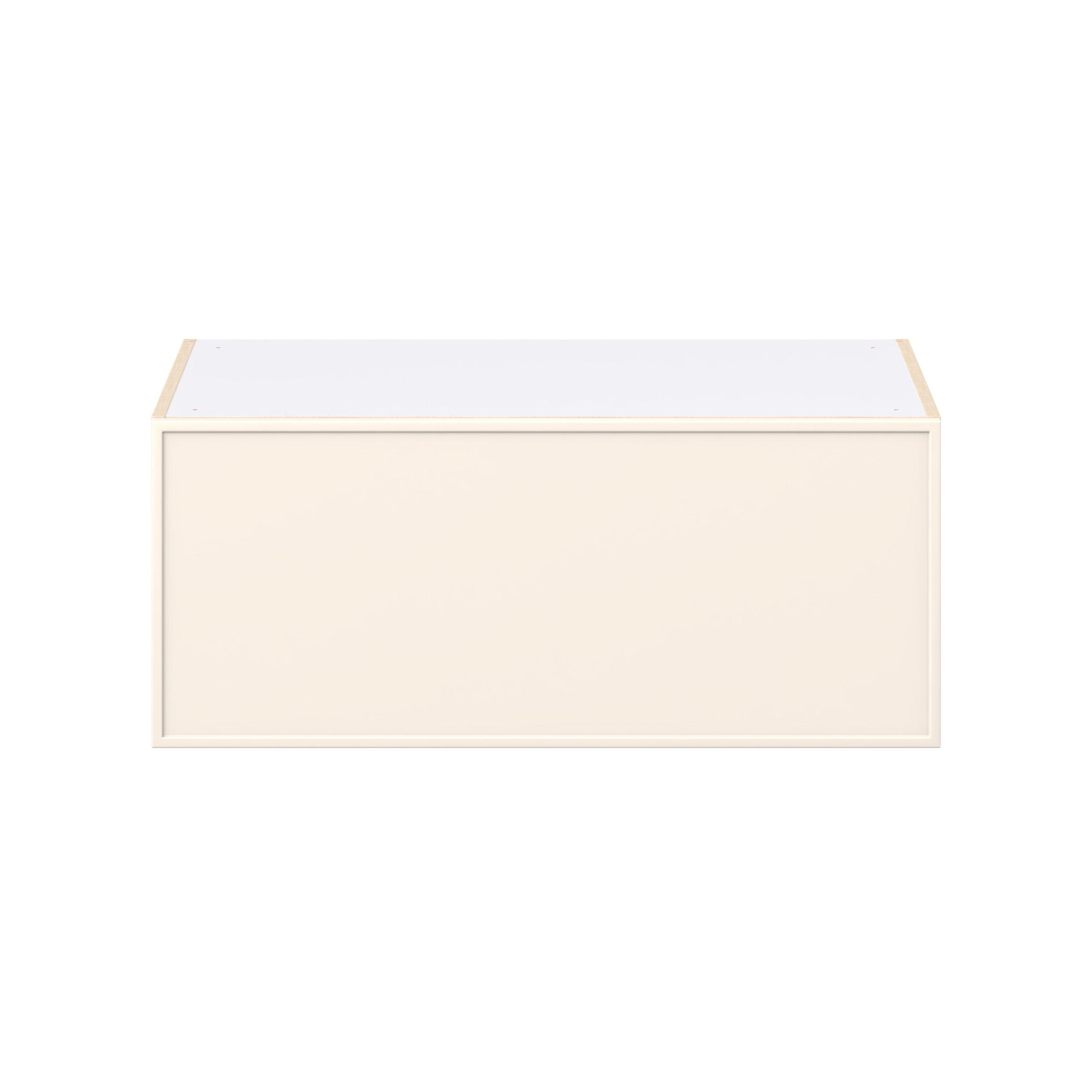 Linden 36 in. Painted Washed Linen Lift Up Wall Cabinet