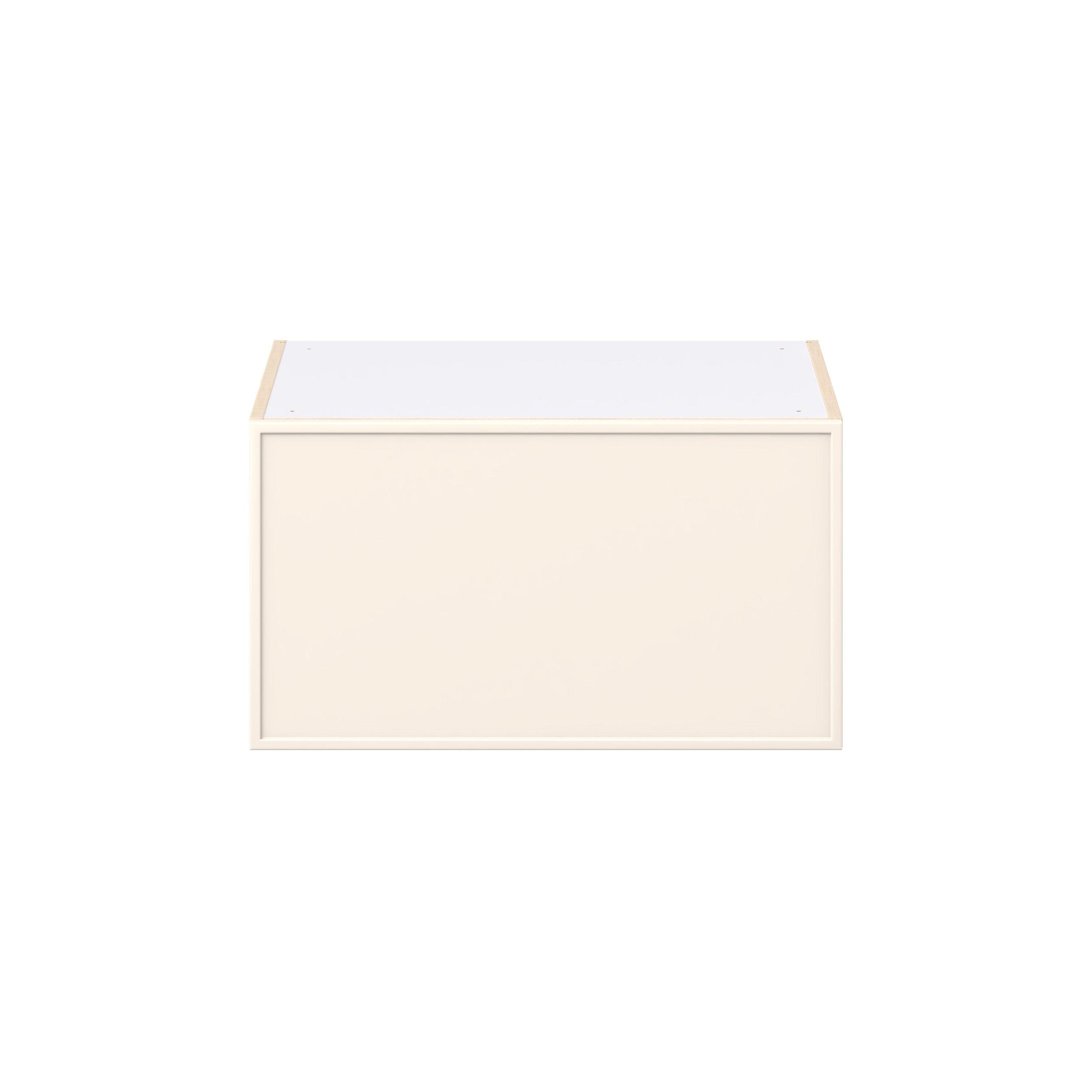 Linden 27 in. Painted Washed Linen Lift Up Wall Cabinet