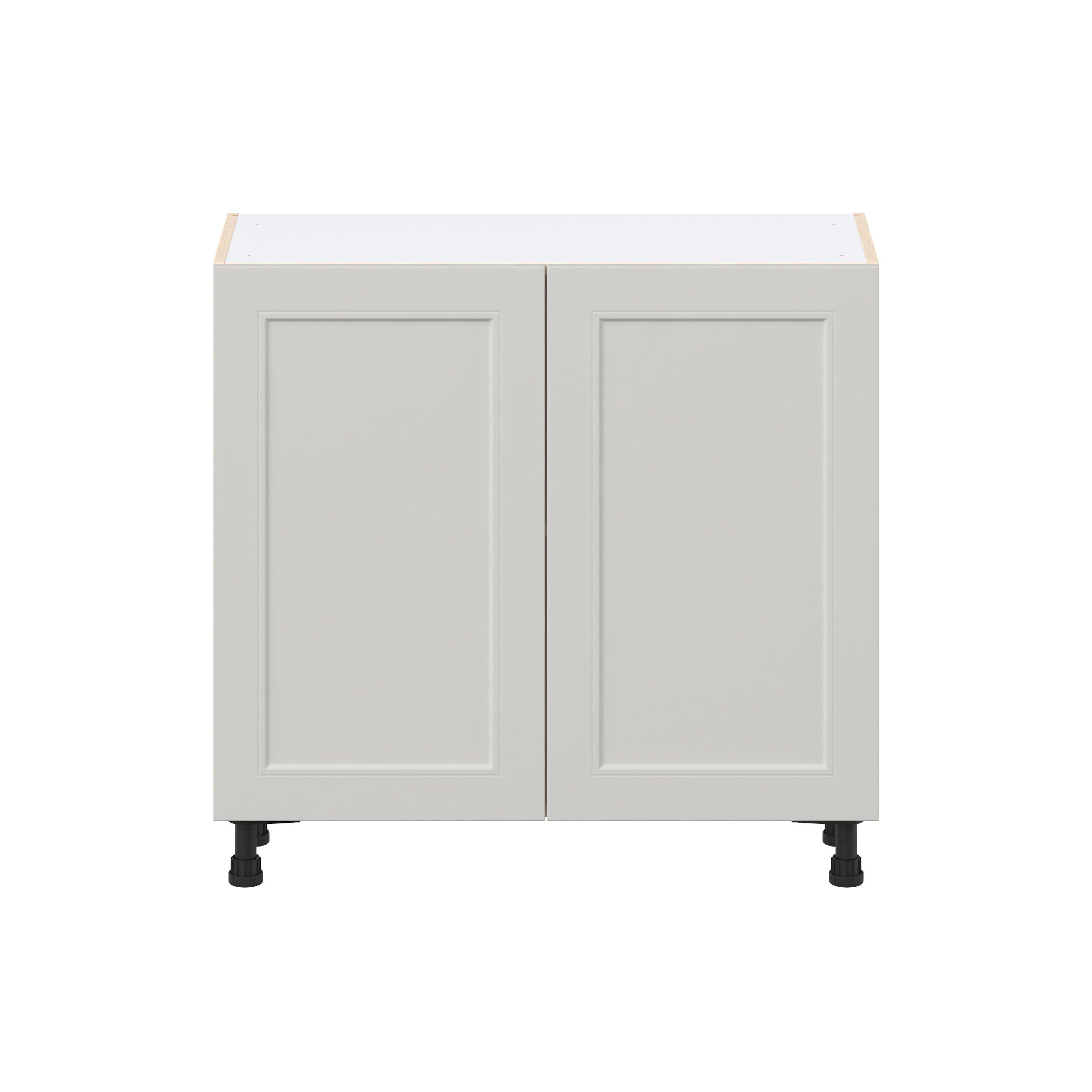 Lenox 36 in. Painted Light Gray Shallow Base Cabinet
