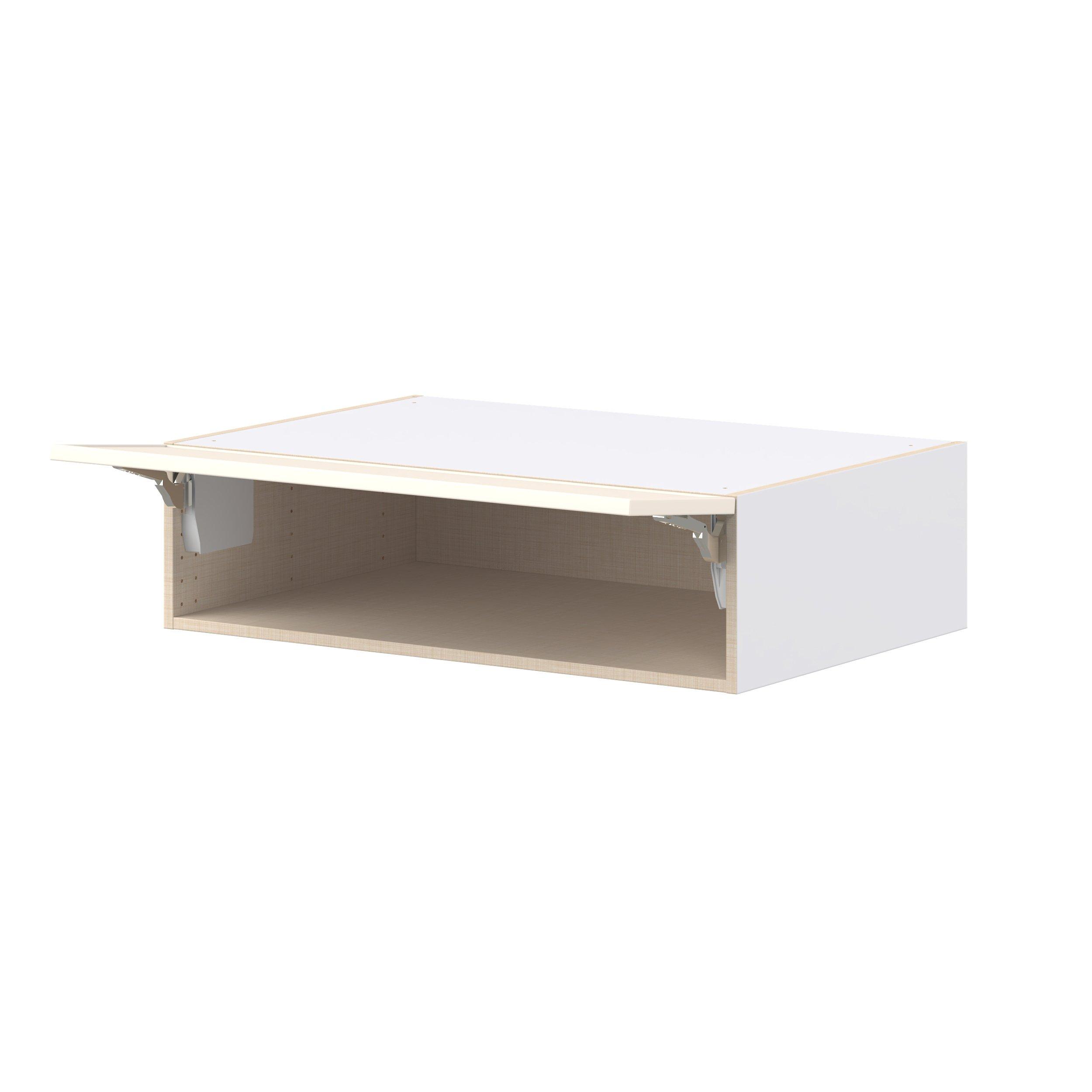 Linden 36 in. Painted Washed Linen Lift Up Wall Cabinet
