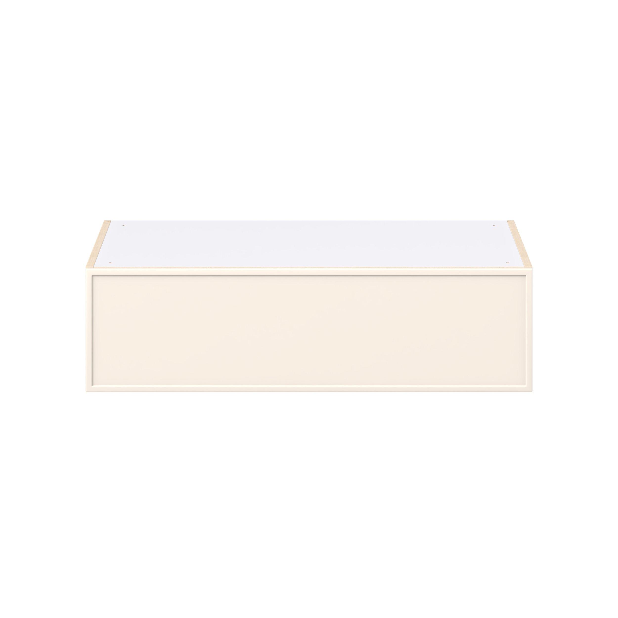 Linden 36 in. Painted Washed Linen Lift Up Wall Cabinet