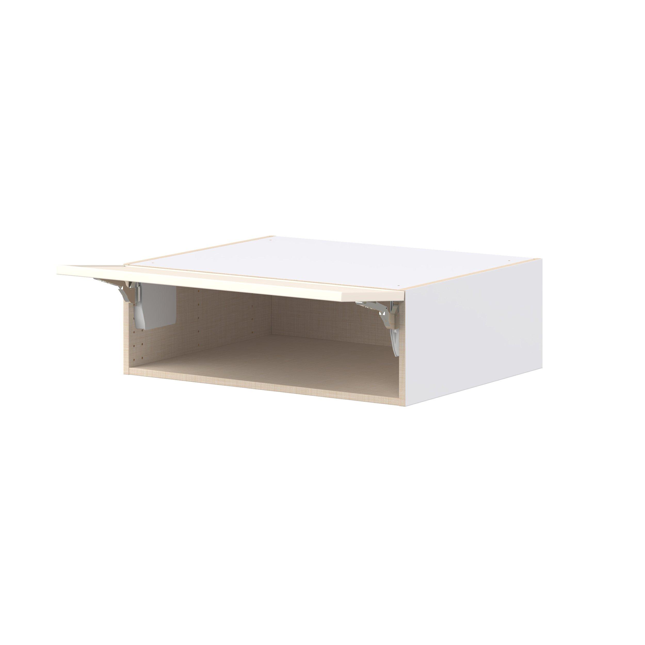 Linden 30 in. Painted Washed Linen Lift Up Wall Cabinet