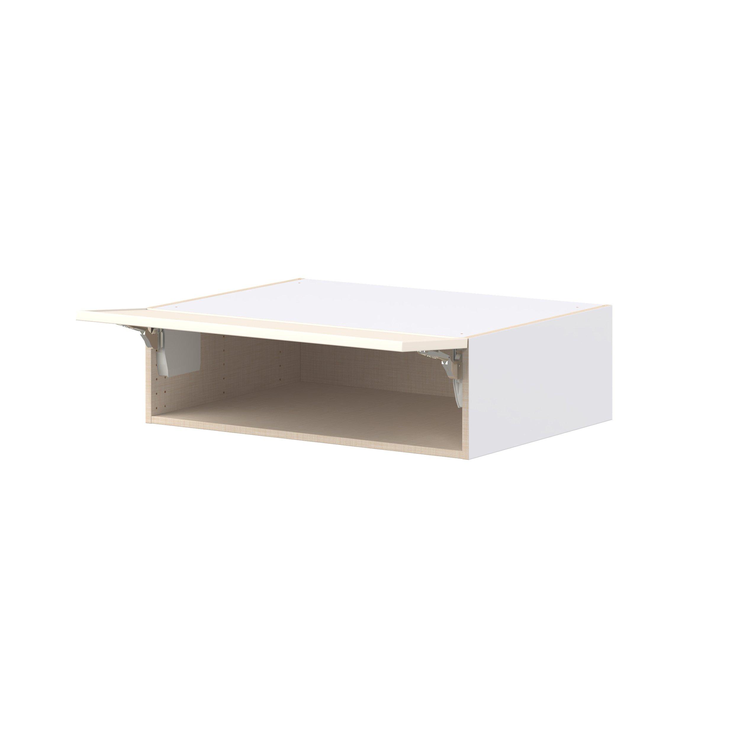 Linden 33 in. Painted Washed Linen Lift Up Wall Cabinet