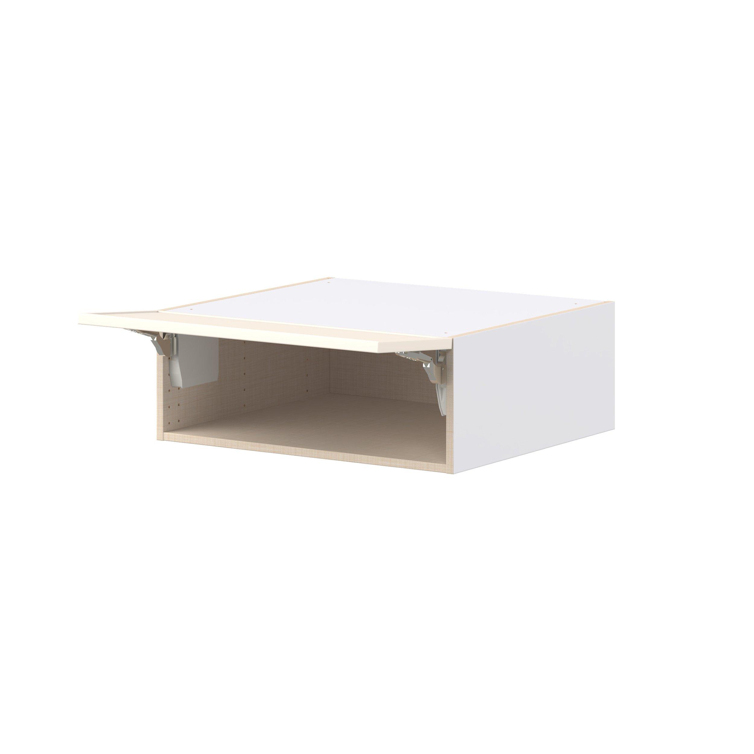 Linden 27 in. Painted Washed Linen Lift Up Wall Cabinet