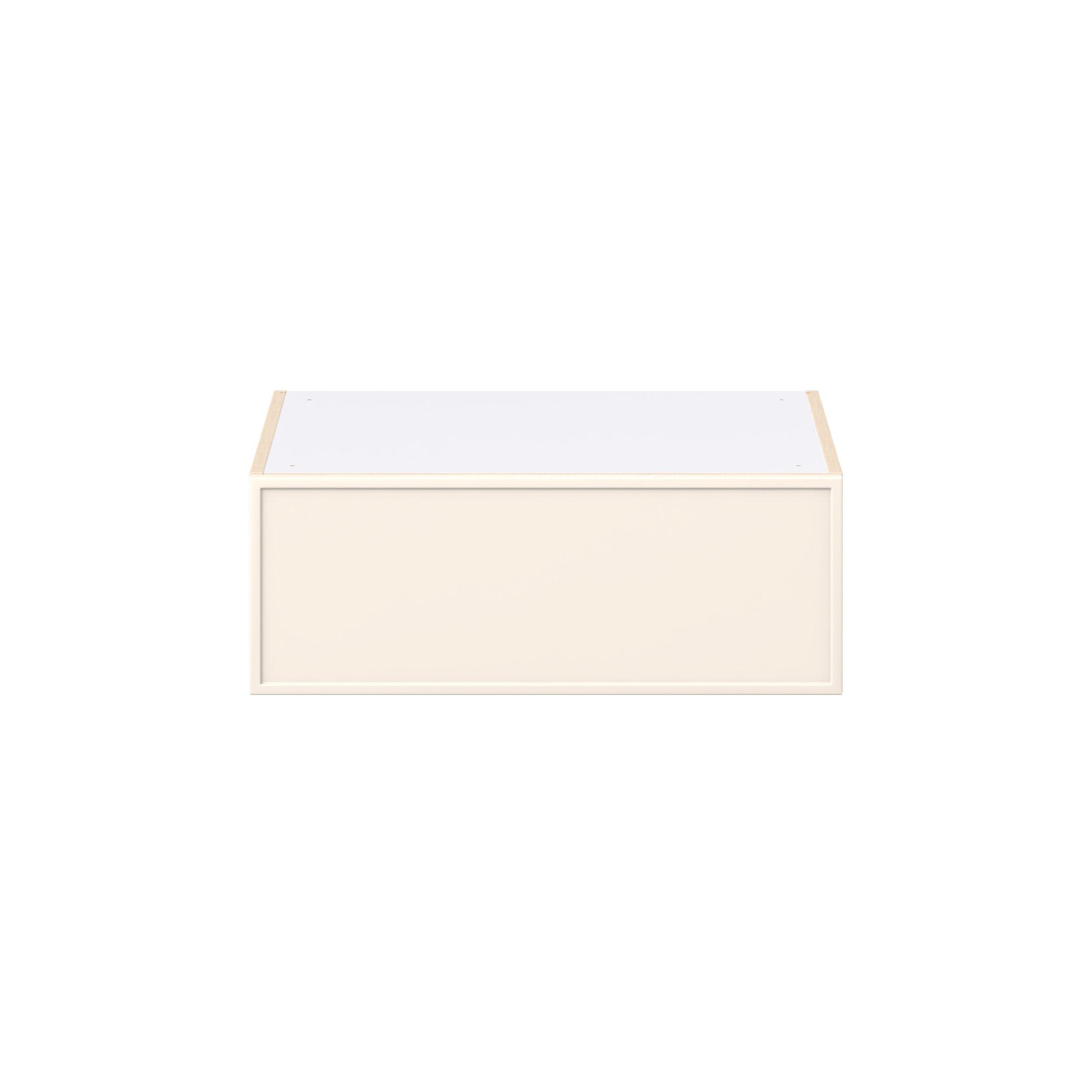 Linden 27 in. Painted Washed Linen Lift Up Wall Cabinet