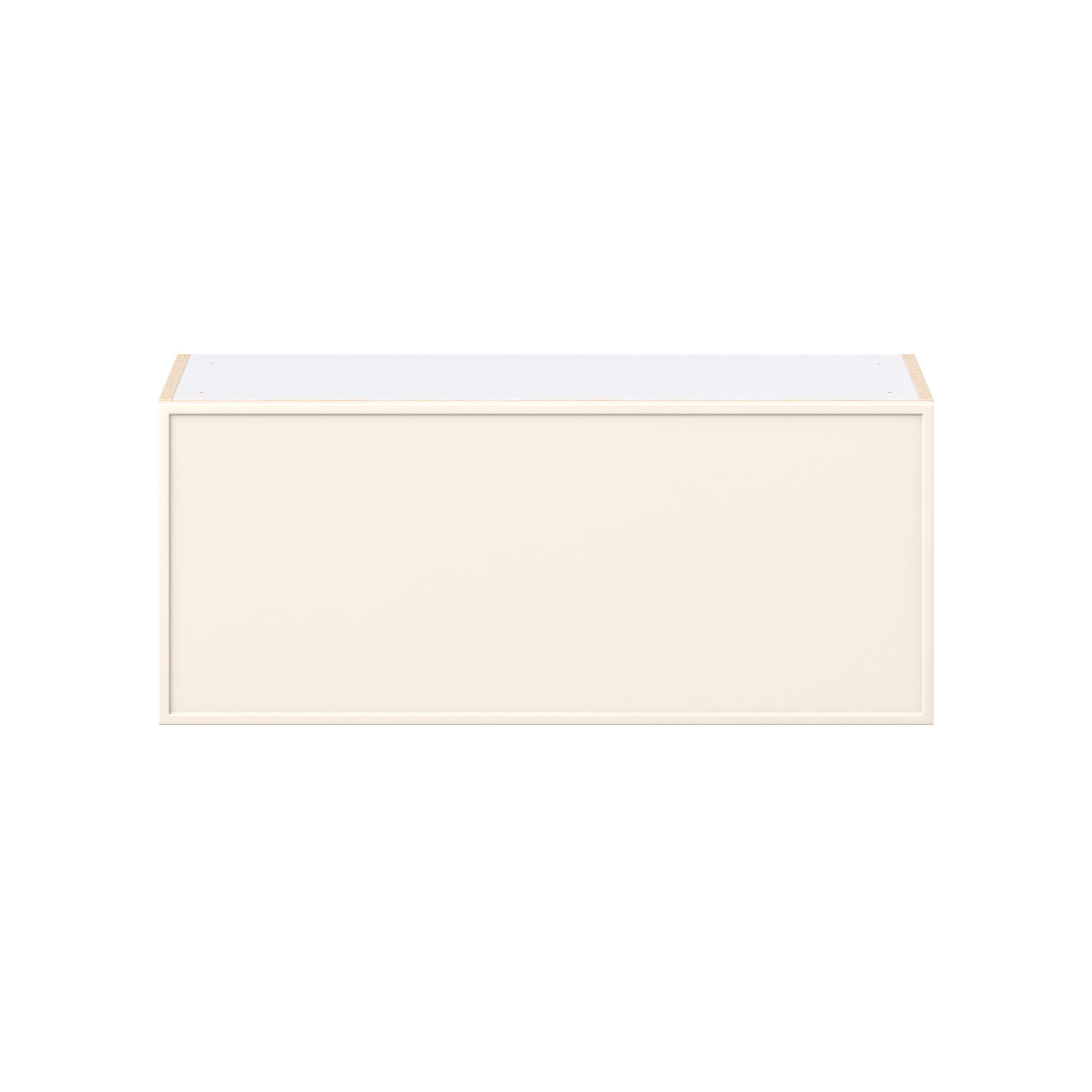 Linden 36 in. Painted Washed Linen Lift Up Wall Cabinet