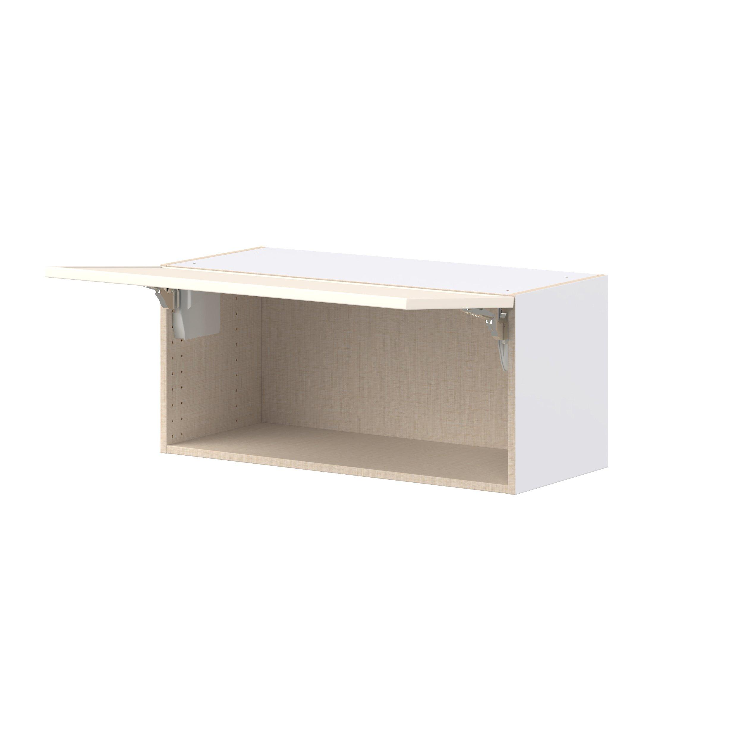 Linden 33 in. Painted Washed Linen Lift Up Wall Cabinet