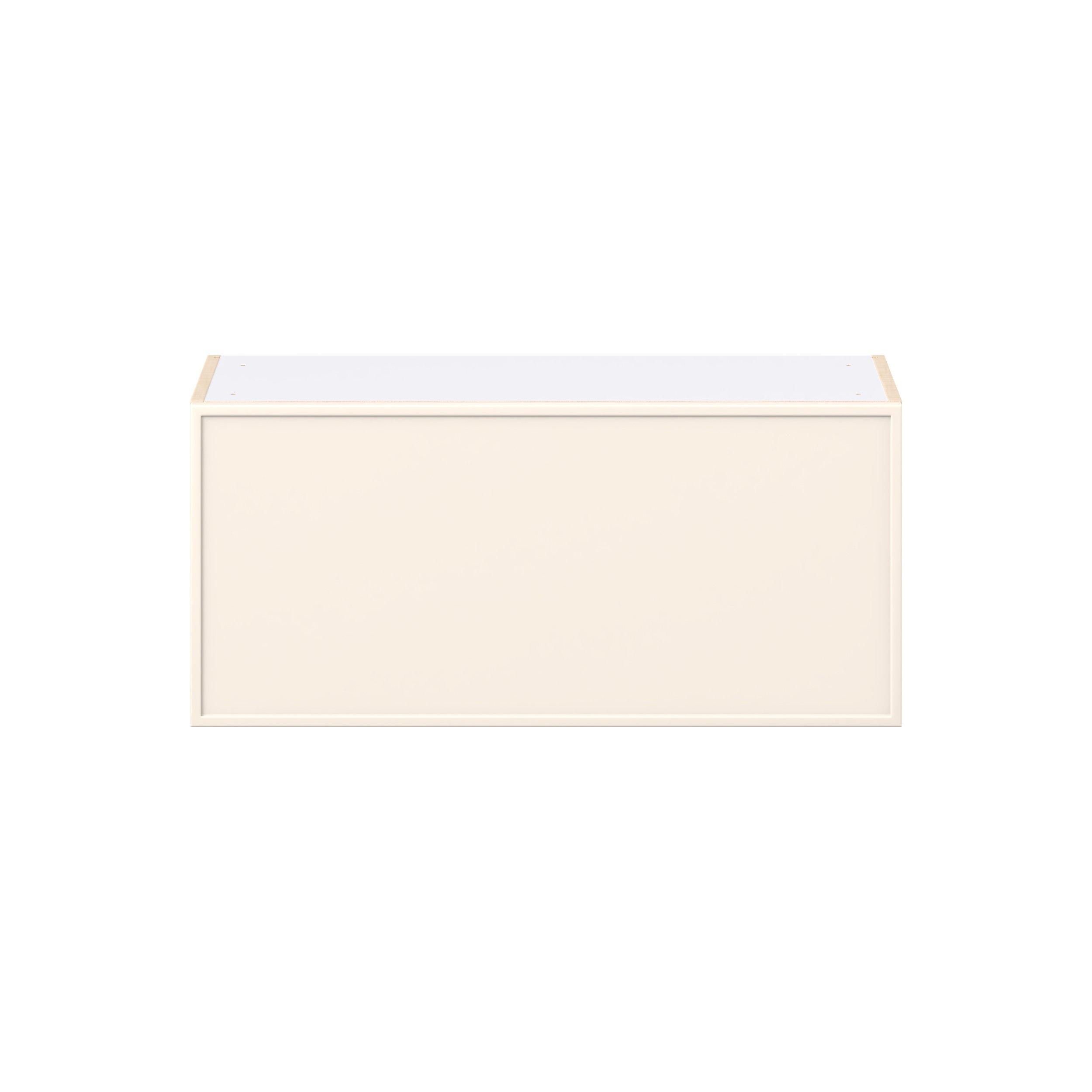 Linden 33 in. Painted Washed Linen Lift Up Wall Cabinet