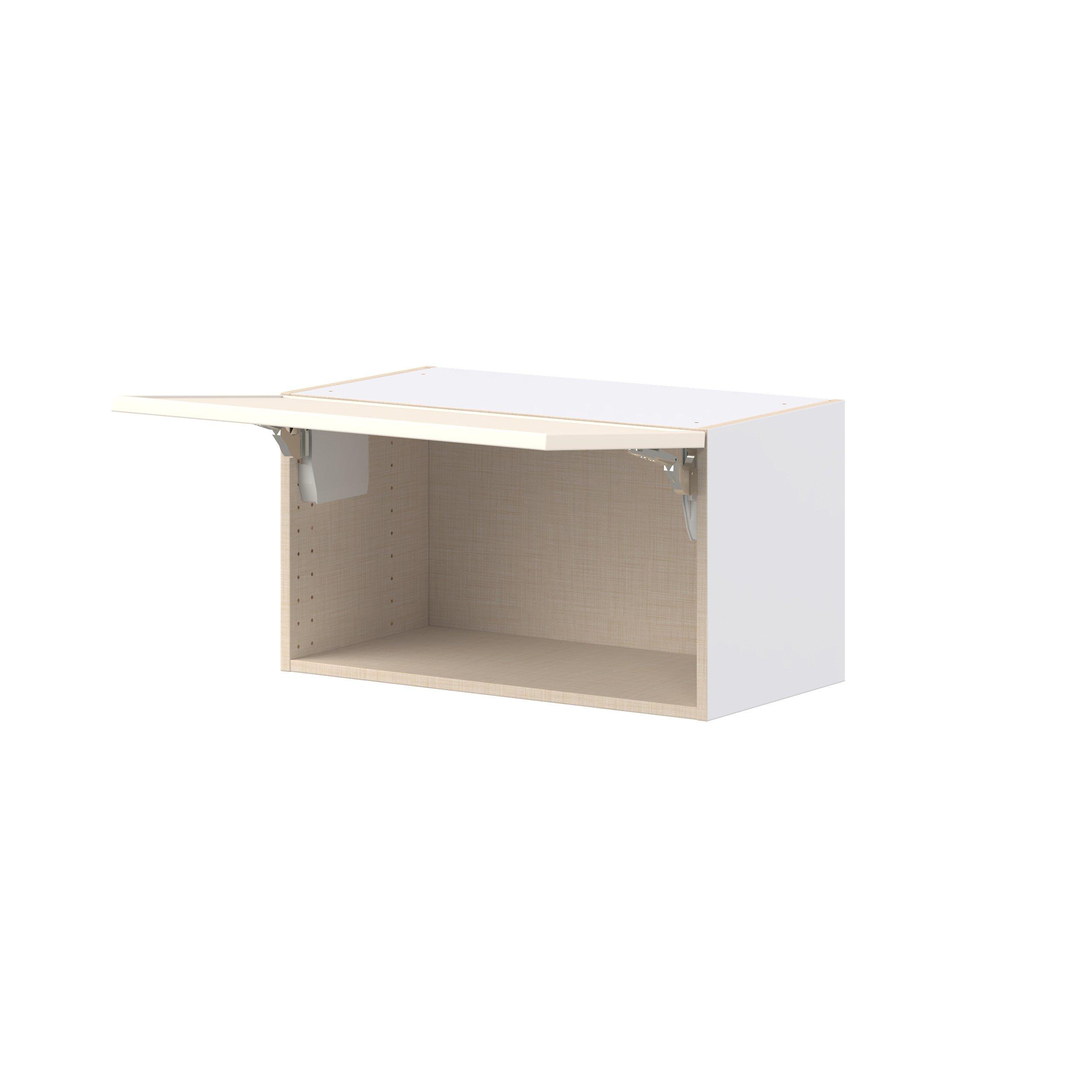 Linden 27 in. Painted Washed Linen Lift Up Wall Cabinet
